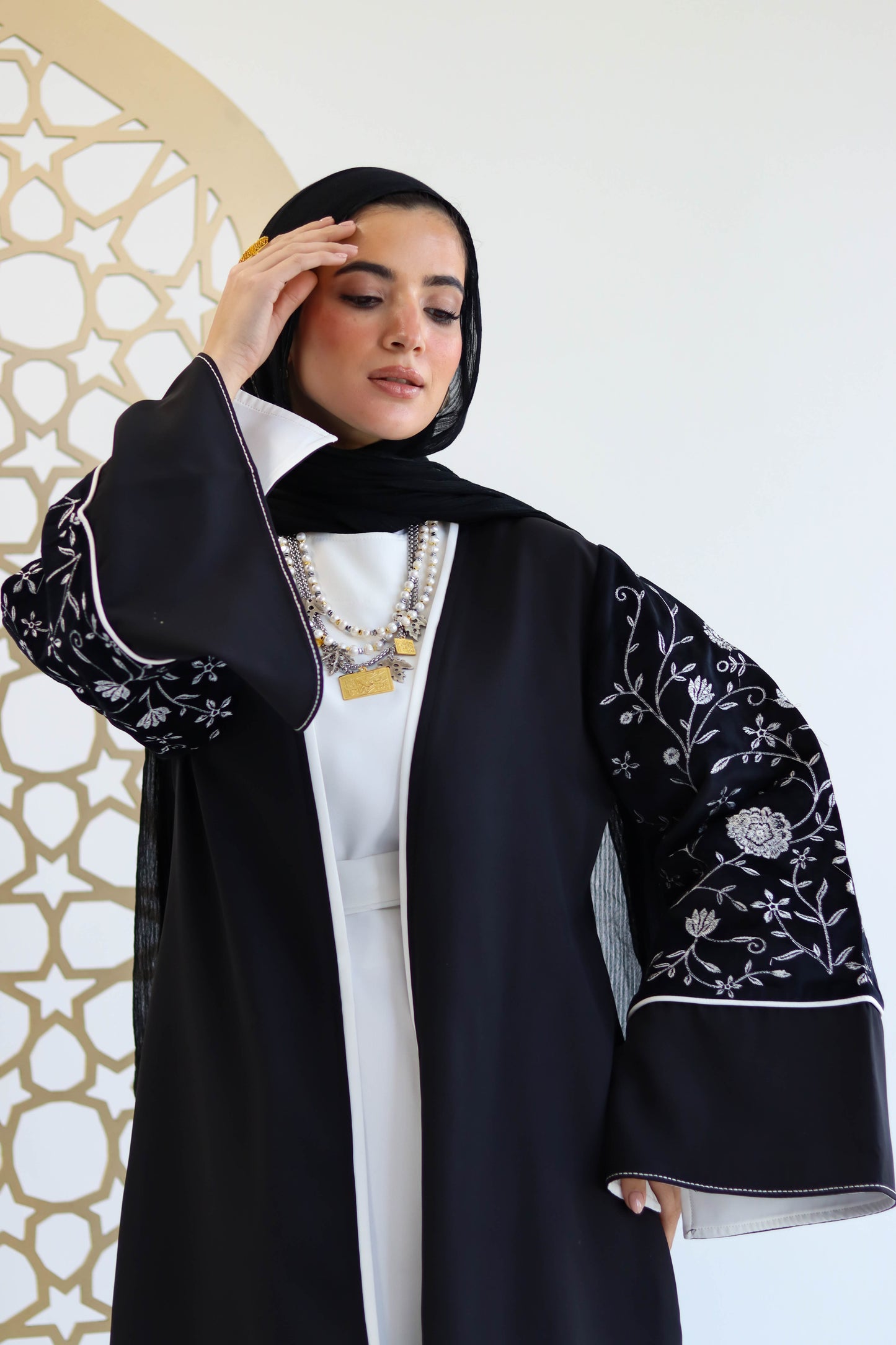 Kaftan Set of Jouri in Black