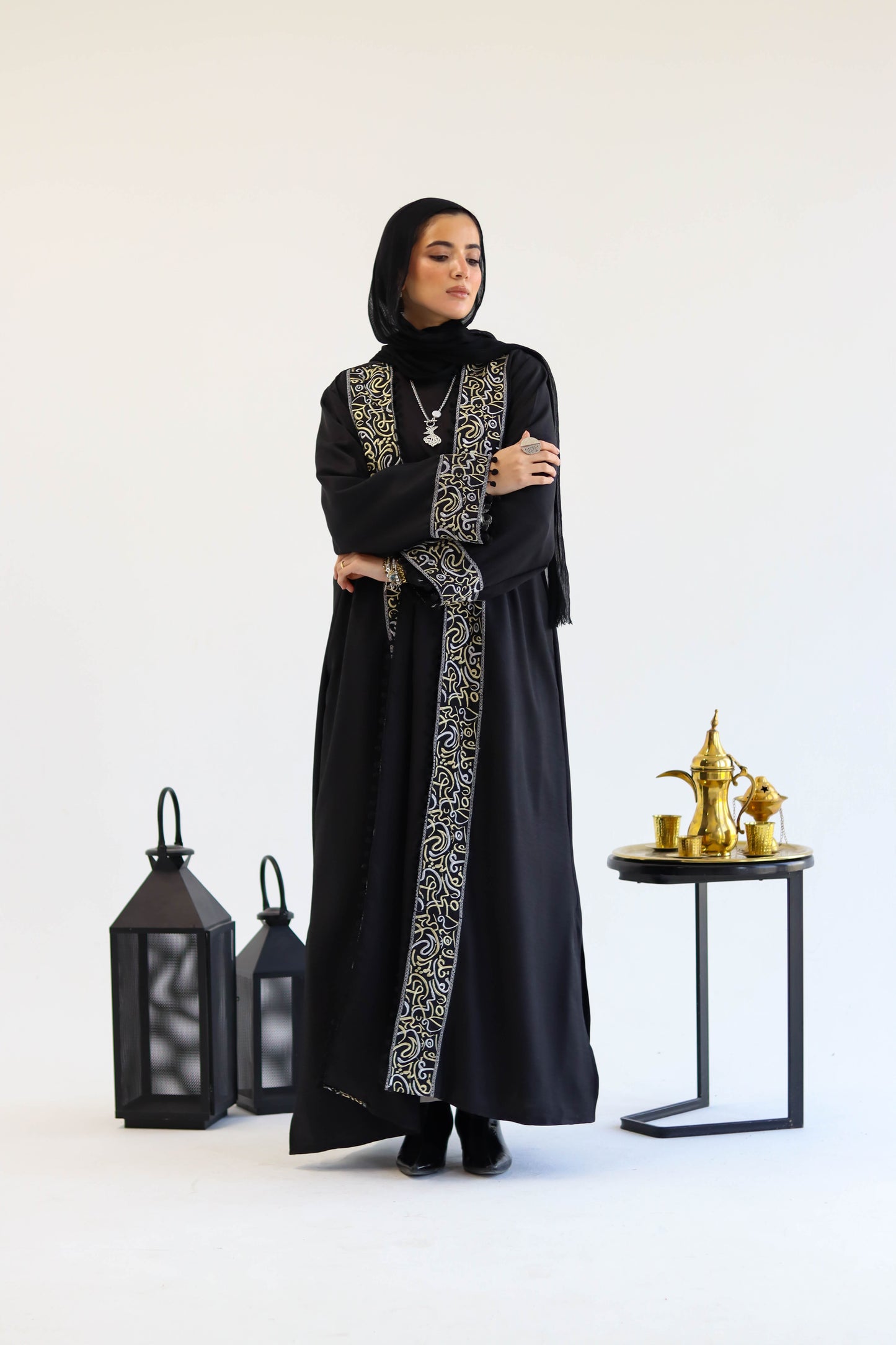 Qamar AlZaman ِKaftan in Black