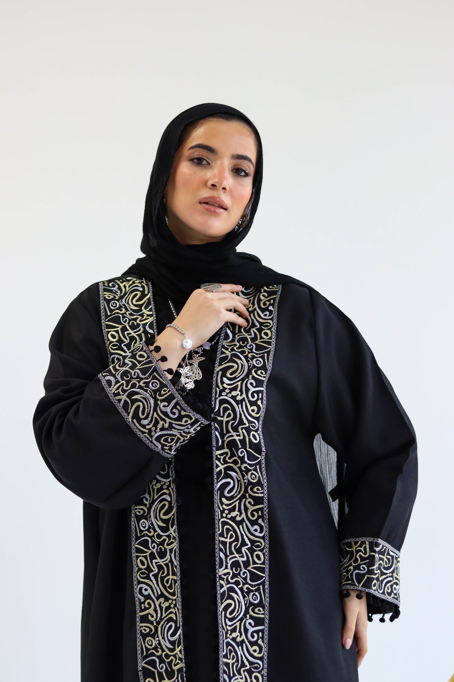 Qamar AlZaman ِKaftan in Black