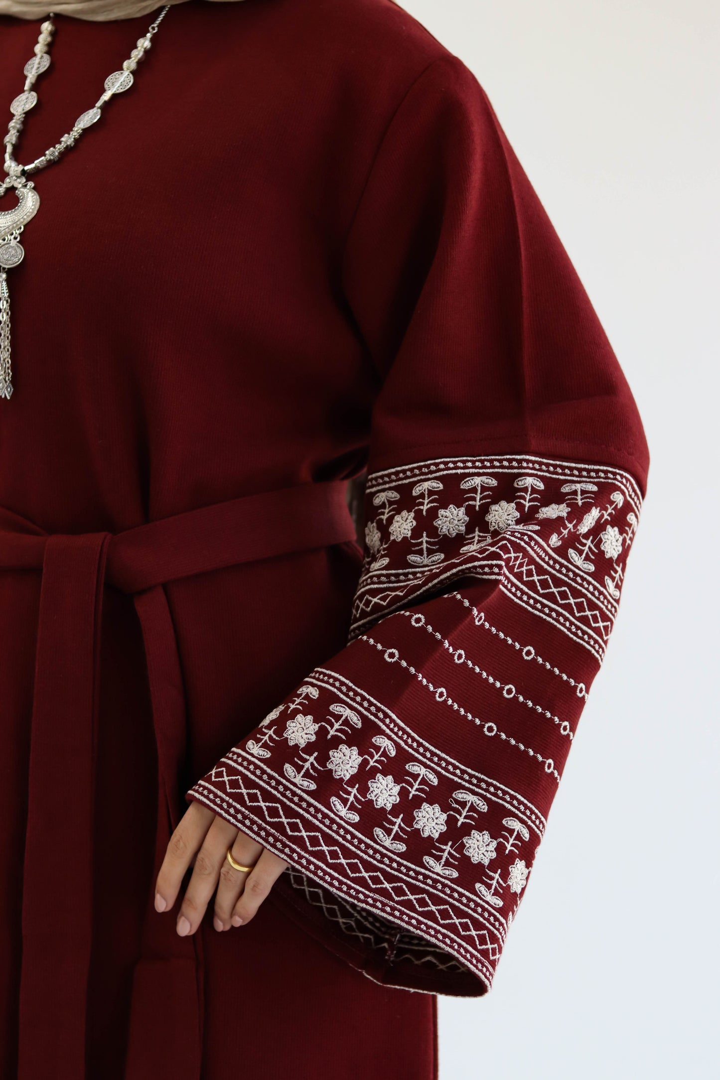 Deebaje Abaya in Burgundy