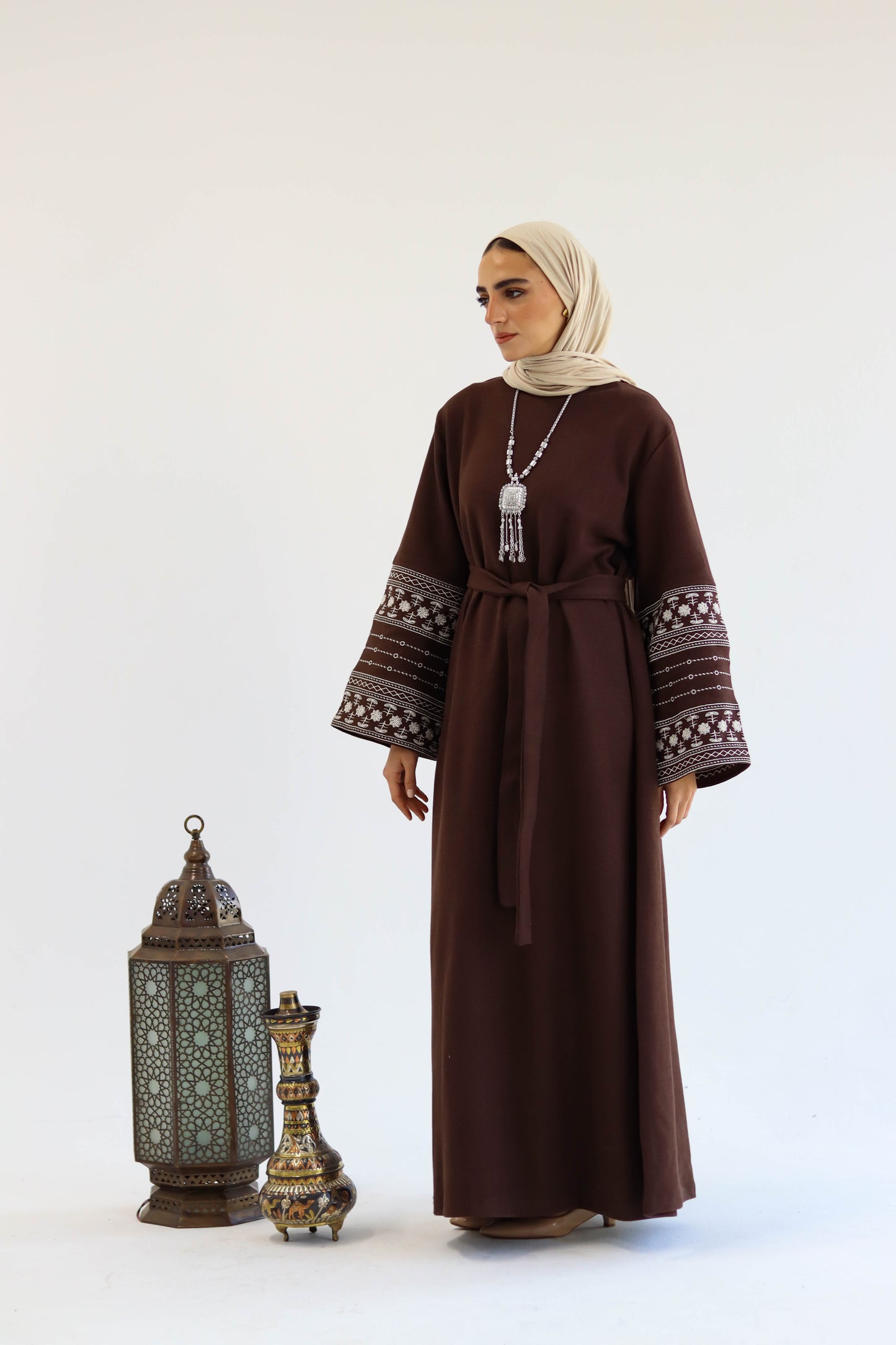 Deebaje Abaya in Brown