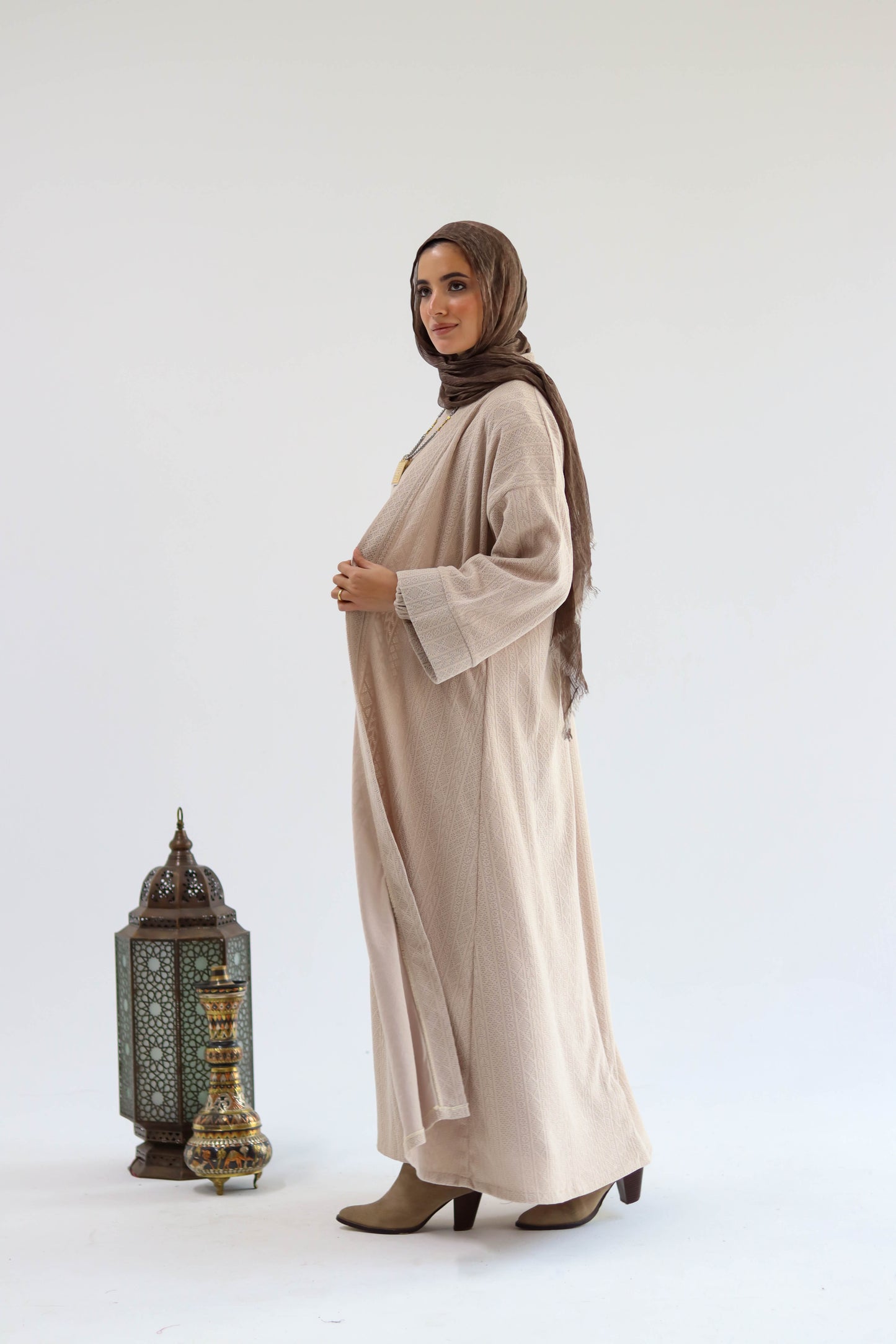 Kaftan Set of Sukoon in Beige