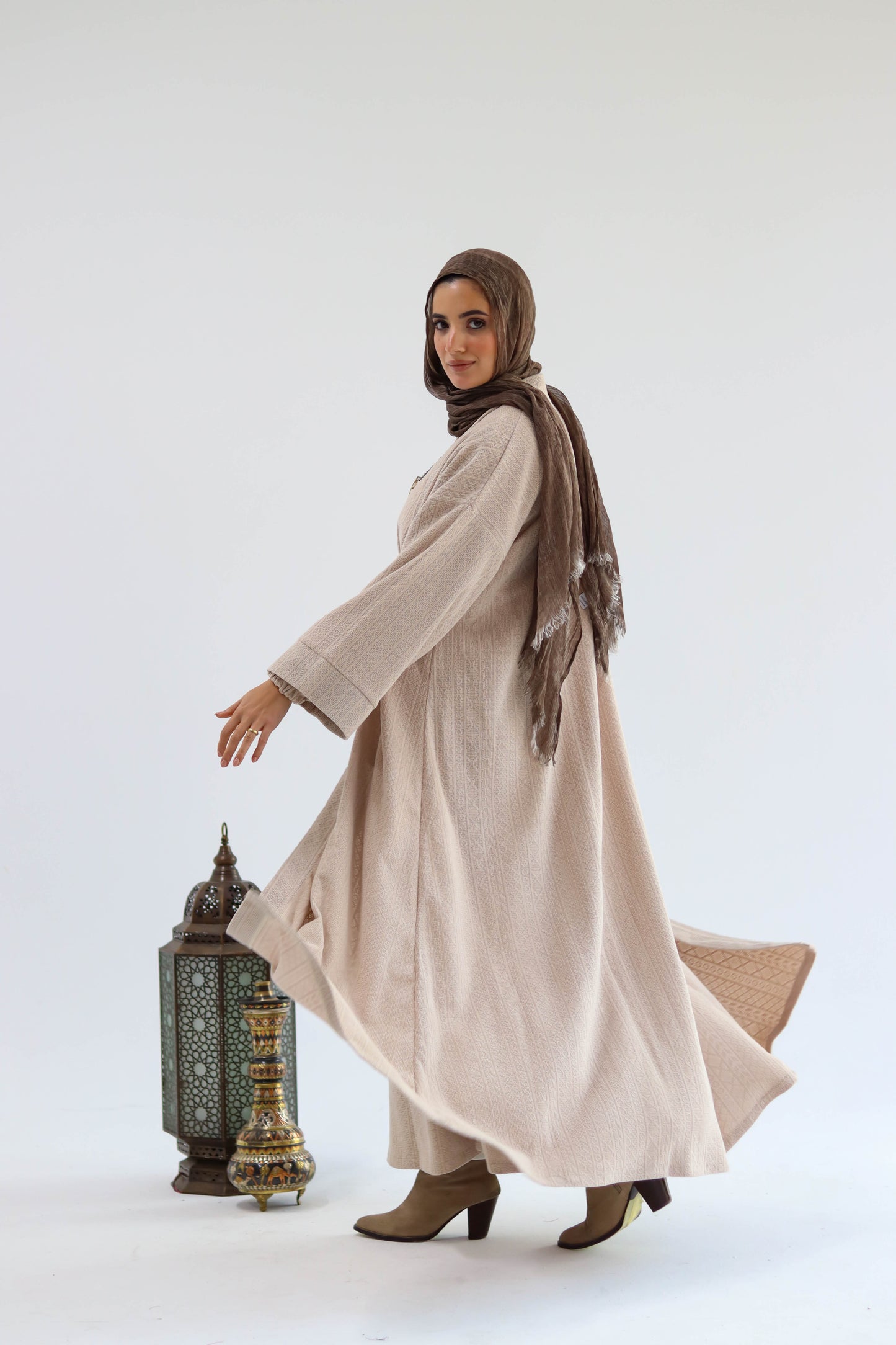 Kaftan Set of Sukoon in Beige