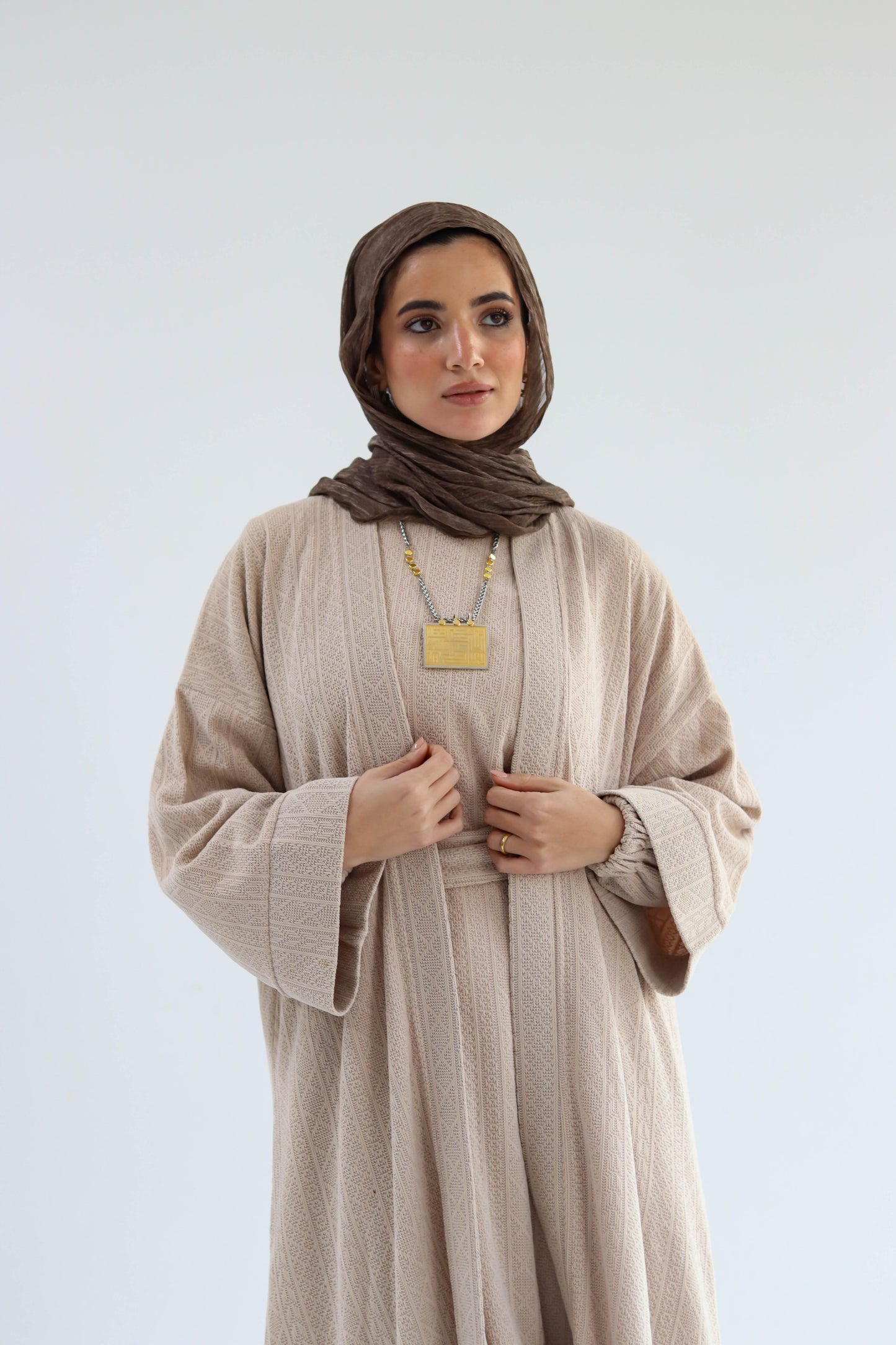 Kaftan Set of Sukoon in Beige