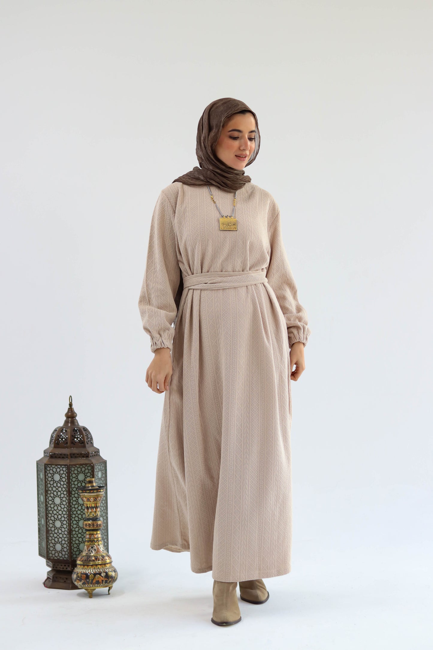 Kaftan Set of Sukoon in Beige
