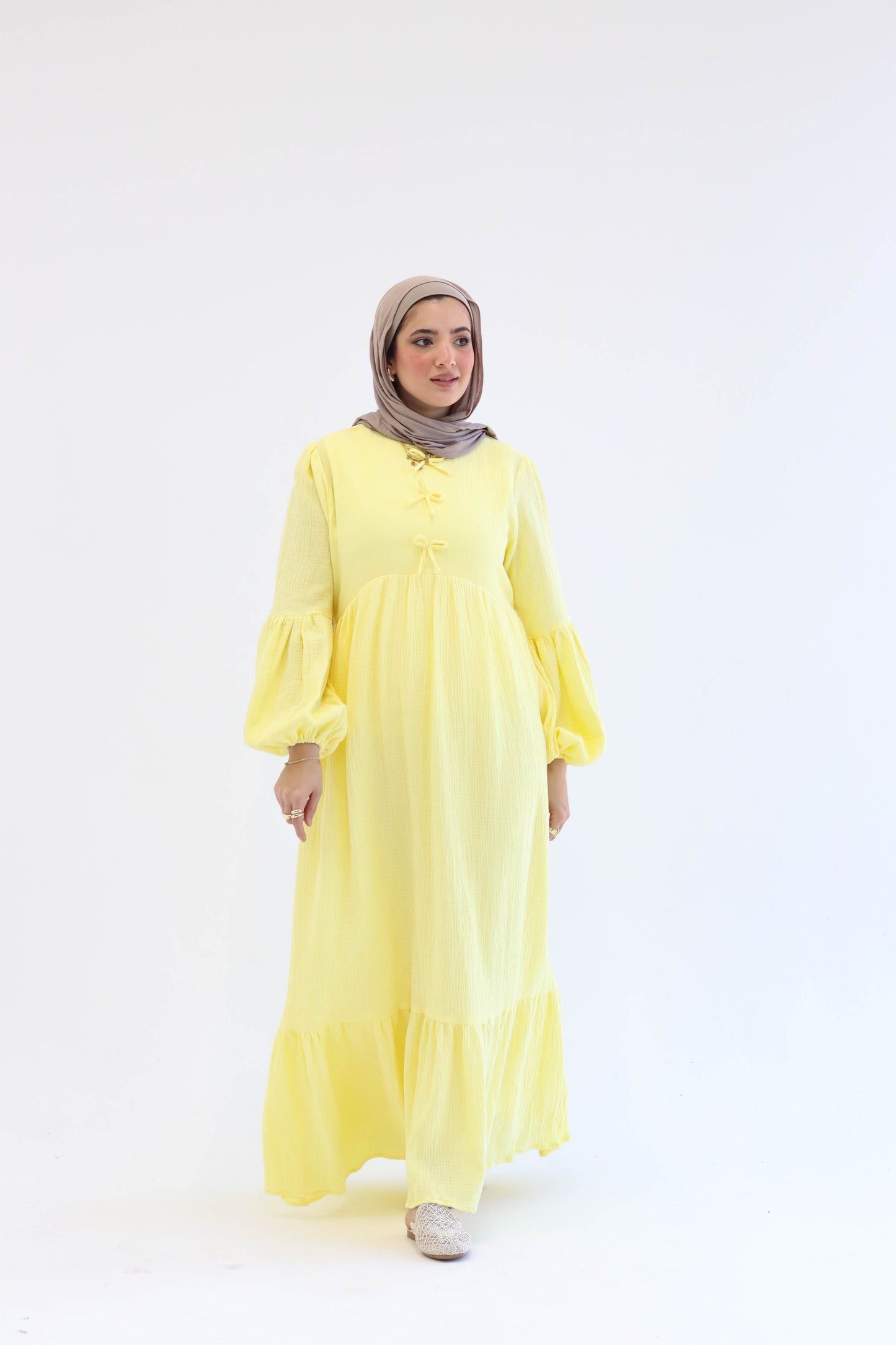 Little Bows Summer Dress in Yellow