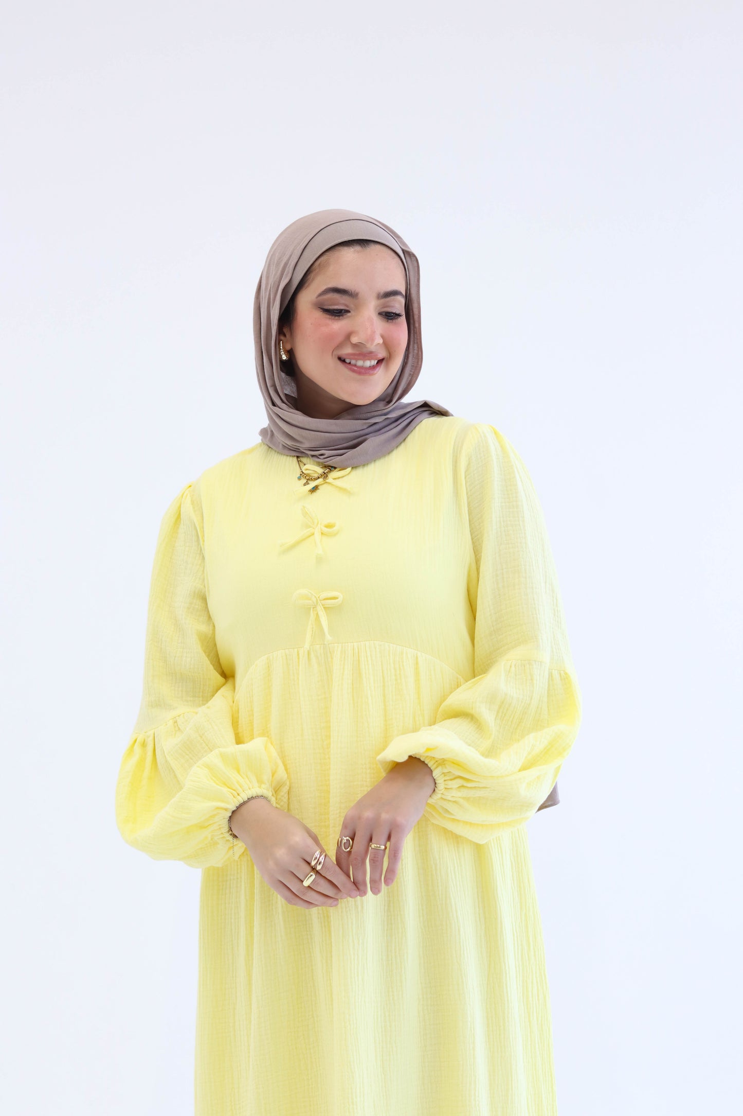 Little Bows Summer Dress in Yellow