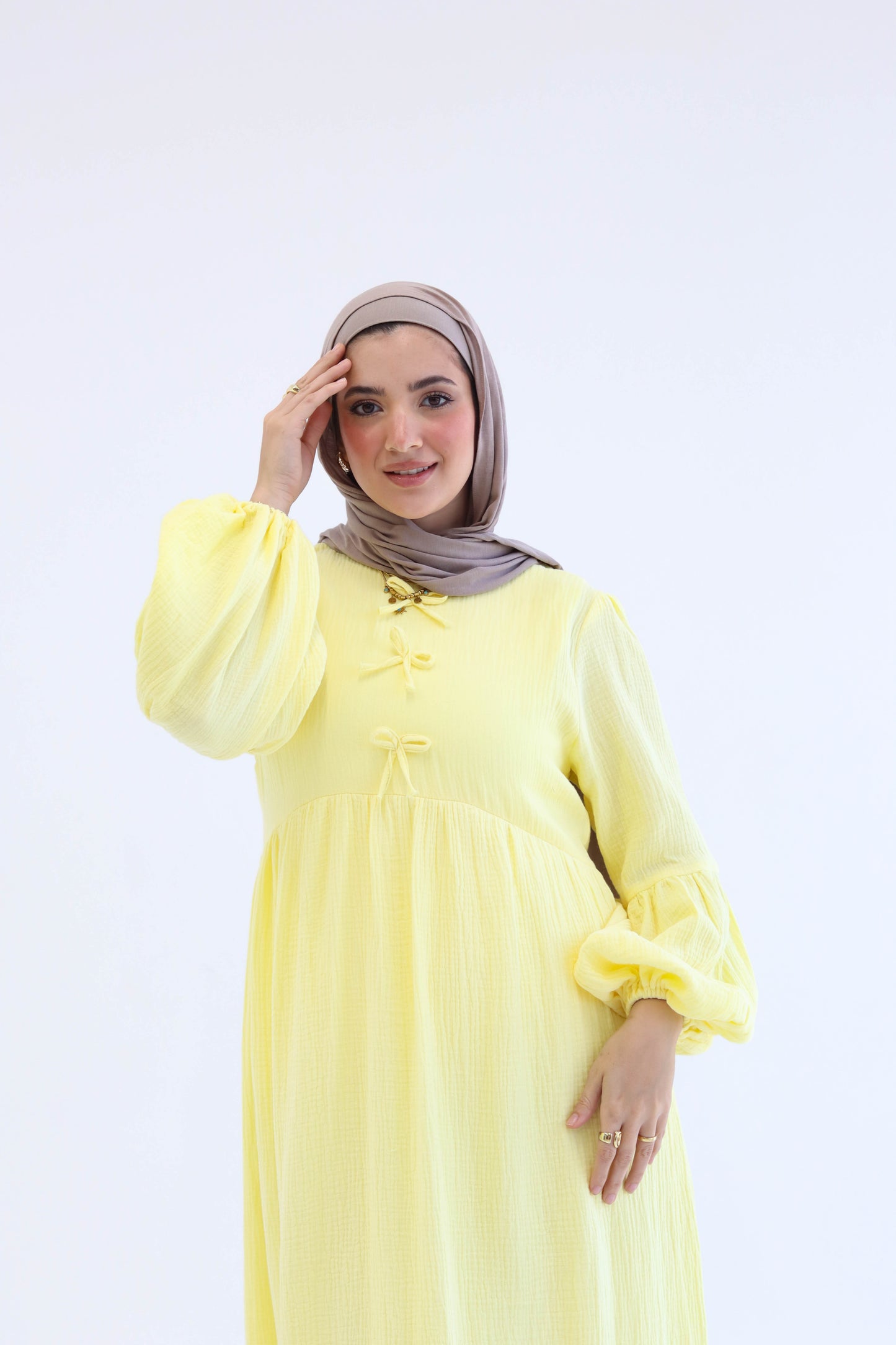Little Bows Summer Dress in Yellow