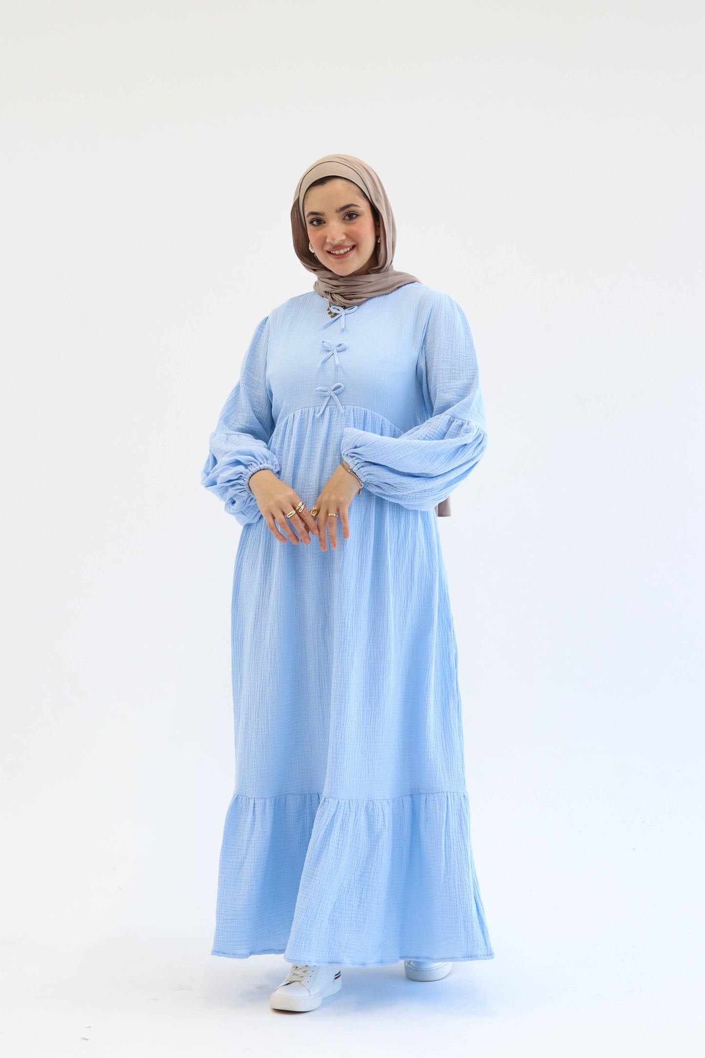 Little Bows Summer Dress in Baby Blue