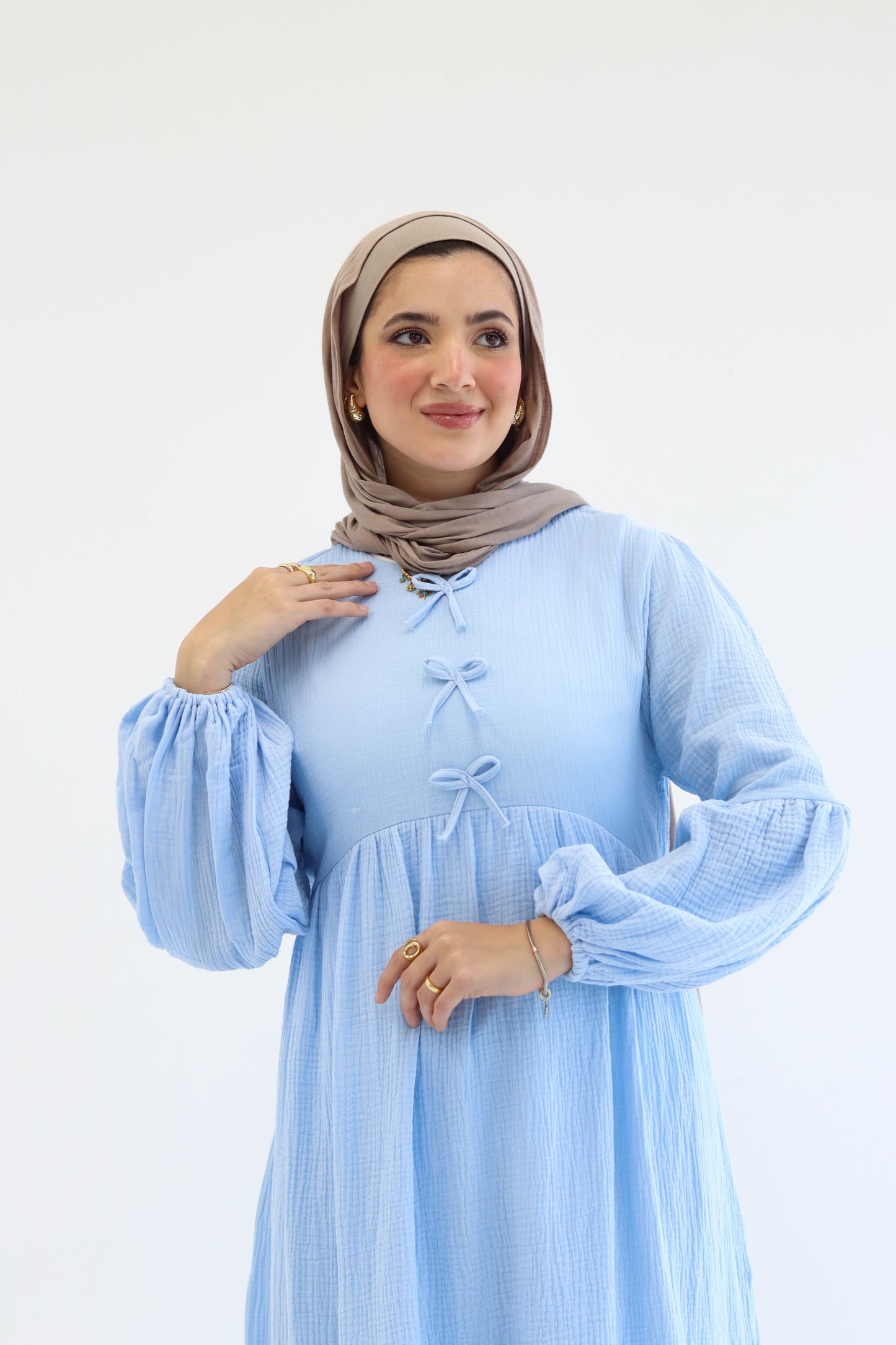 Little Bows Summer Dress in Baby Blue