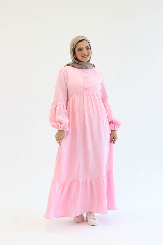 Little Bows Summer Dress in Pink