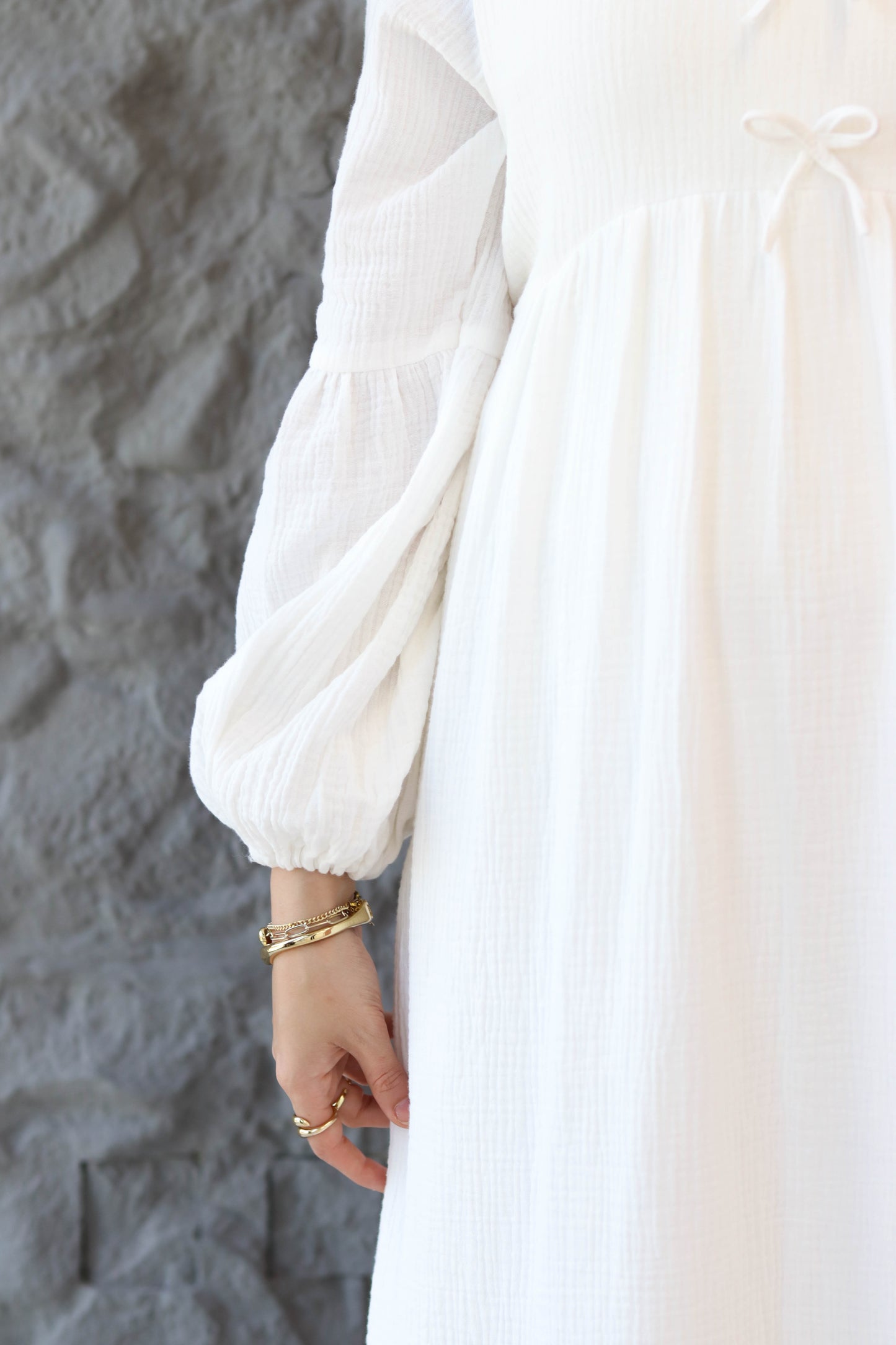 Little Bows Summer Dress in White