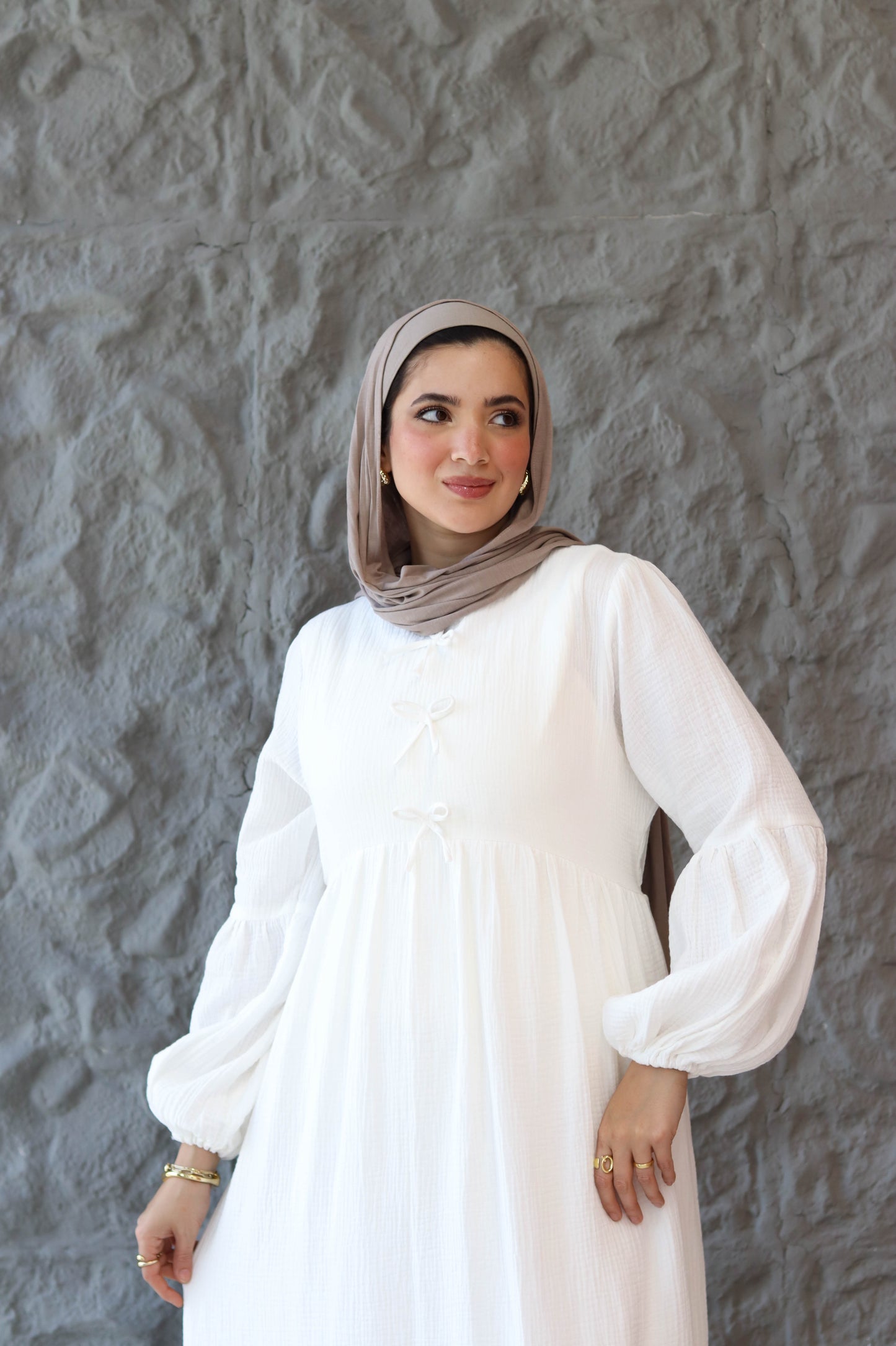 Little Bows Summer Dress in White