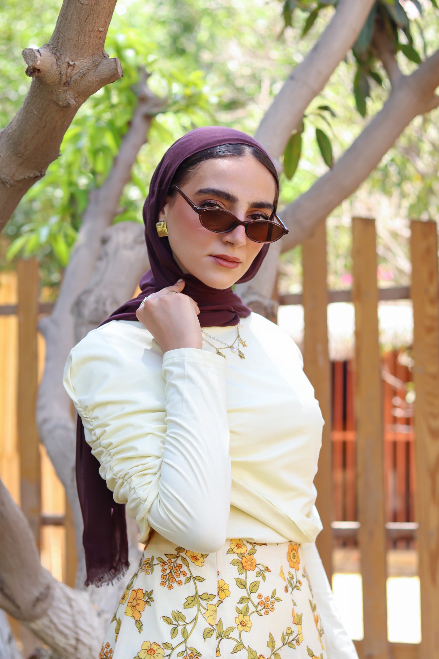 Soft Line Draped Top in Yellow