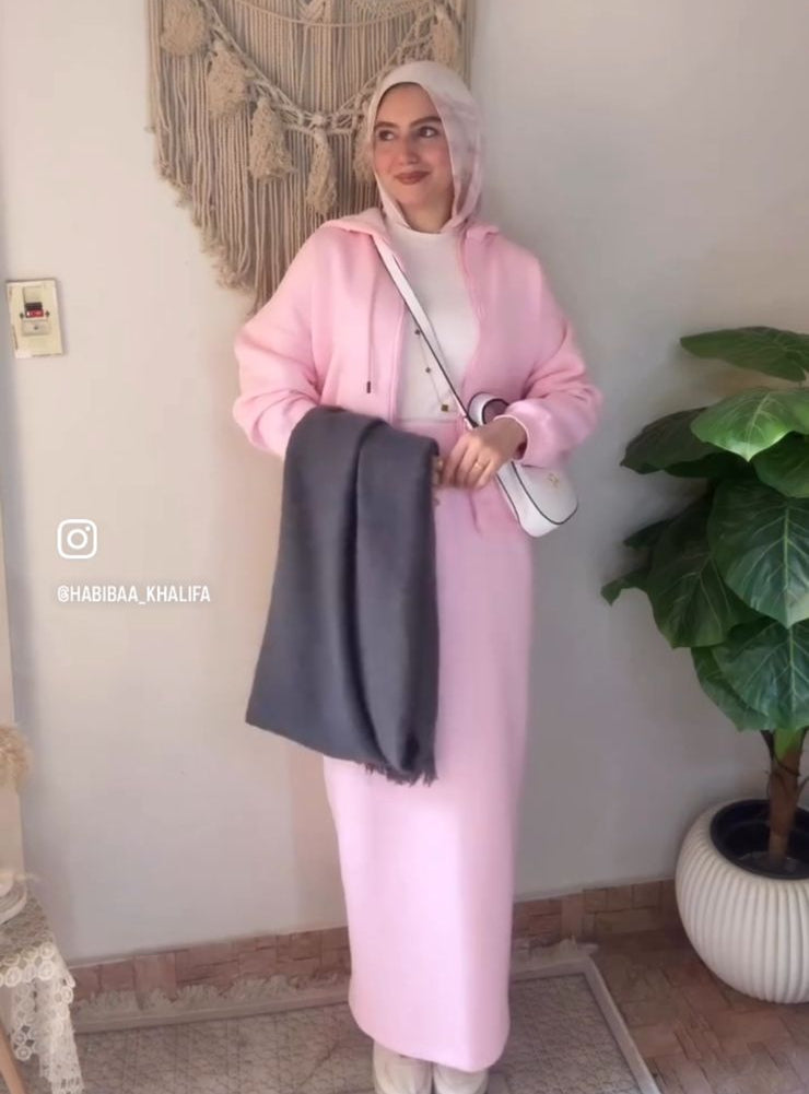 Casual Winter Set in Pink (jacket and skirt)