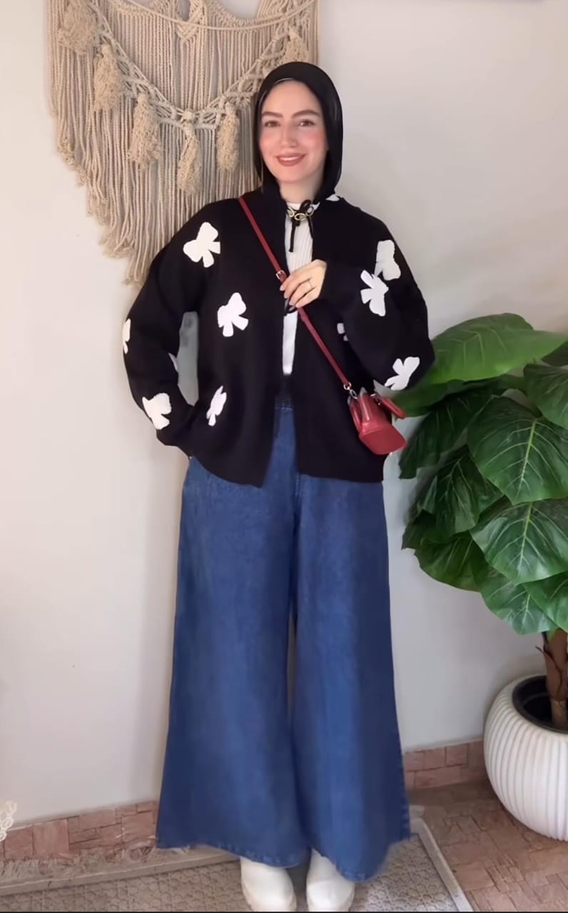 Ribbon Knit Cardigan in Black (cardigan only)