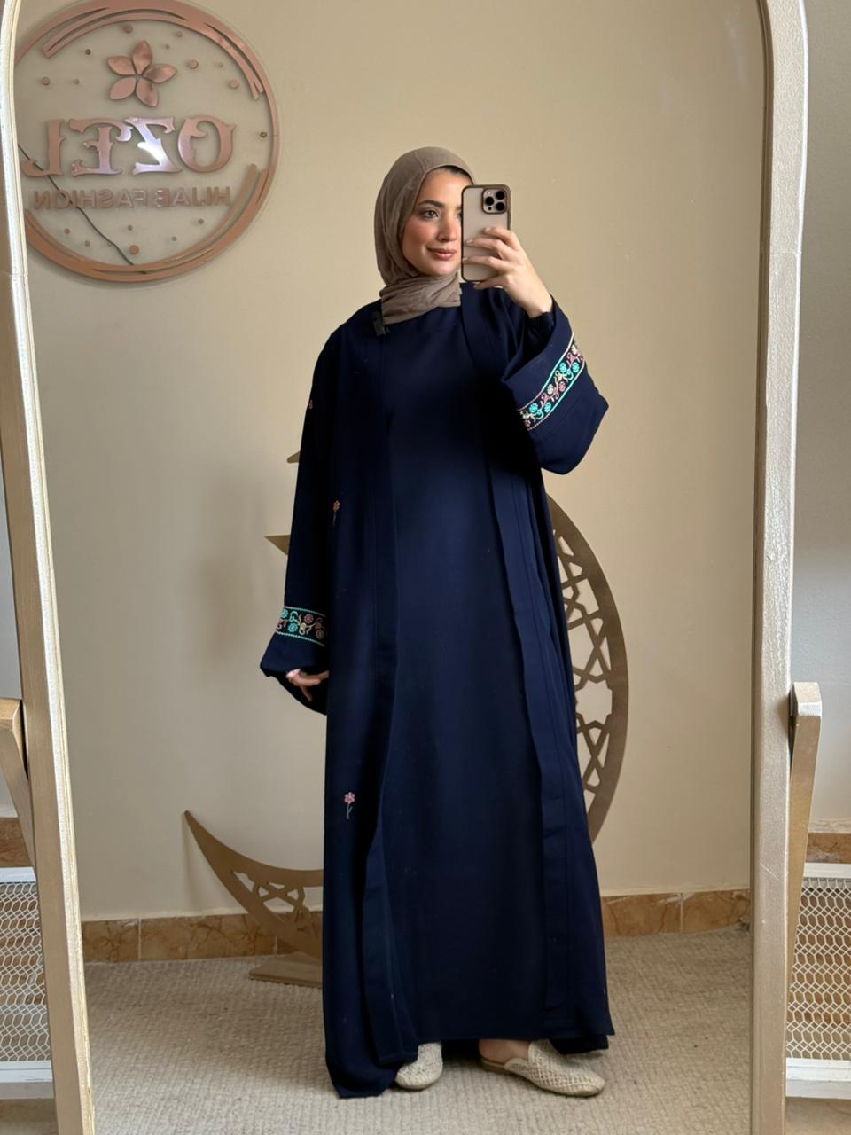 Kaftan Set of Ghosen in Navy Blue