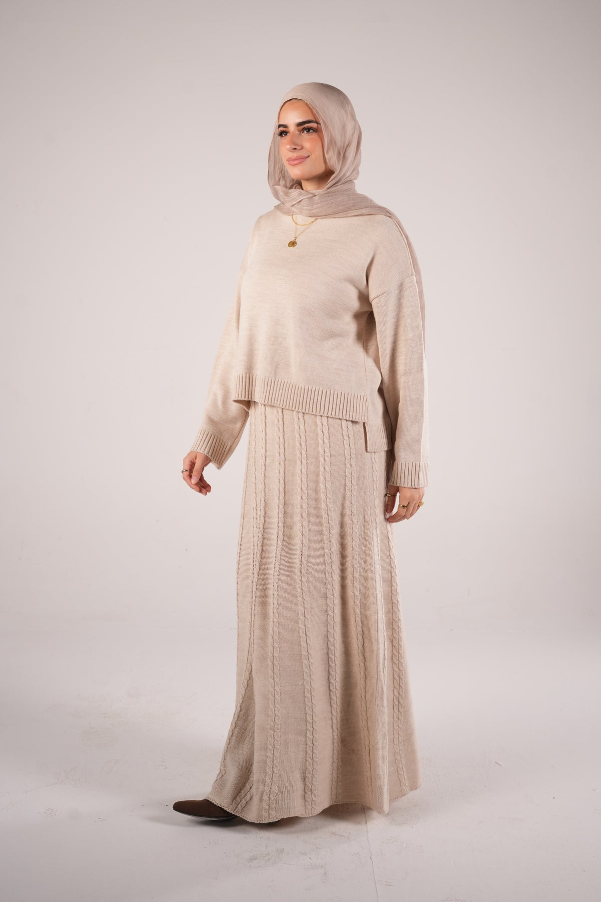 Allure Knit Set in Beige