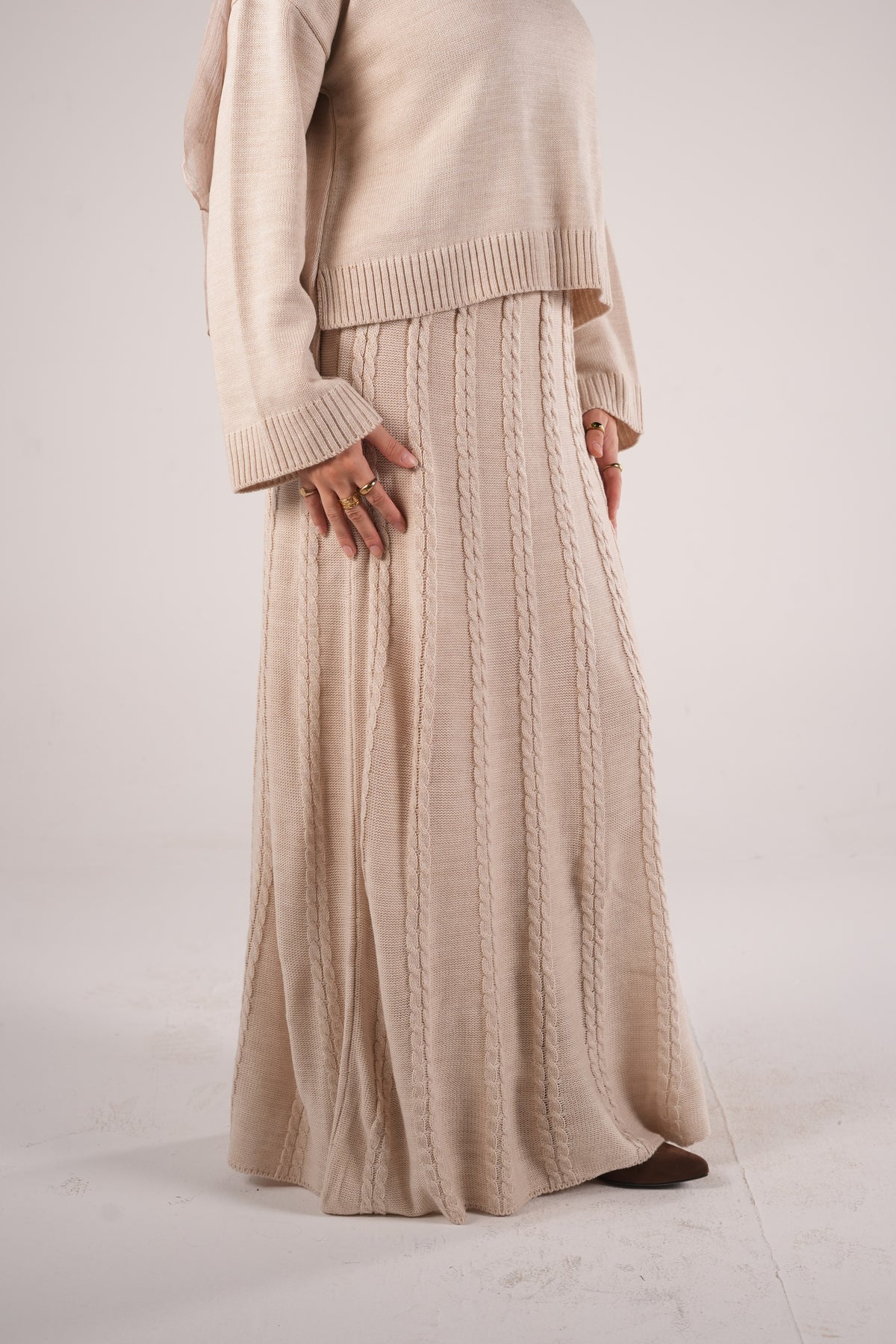 Allure Knit Set in Beige