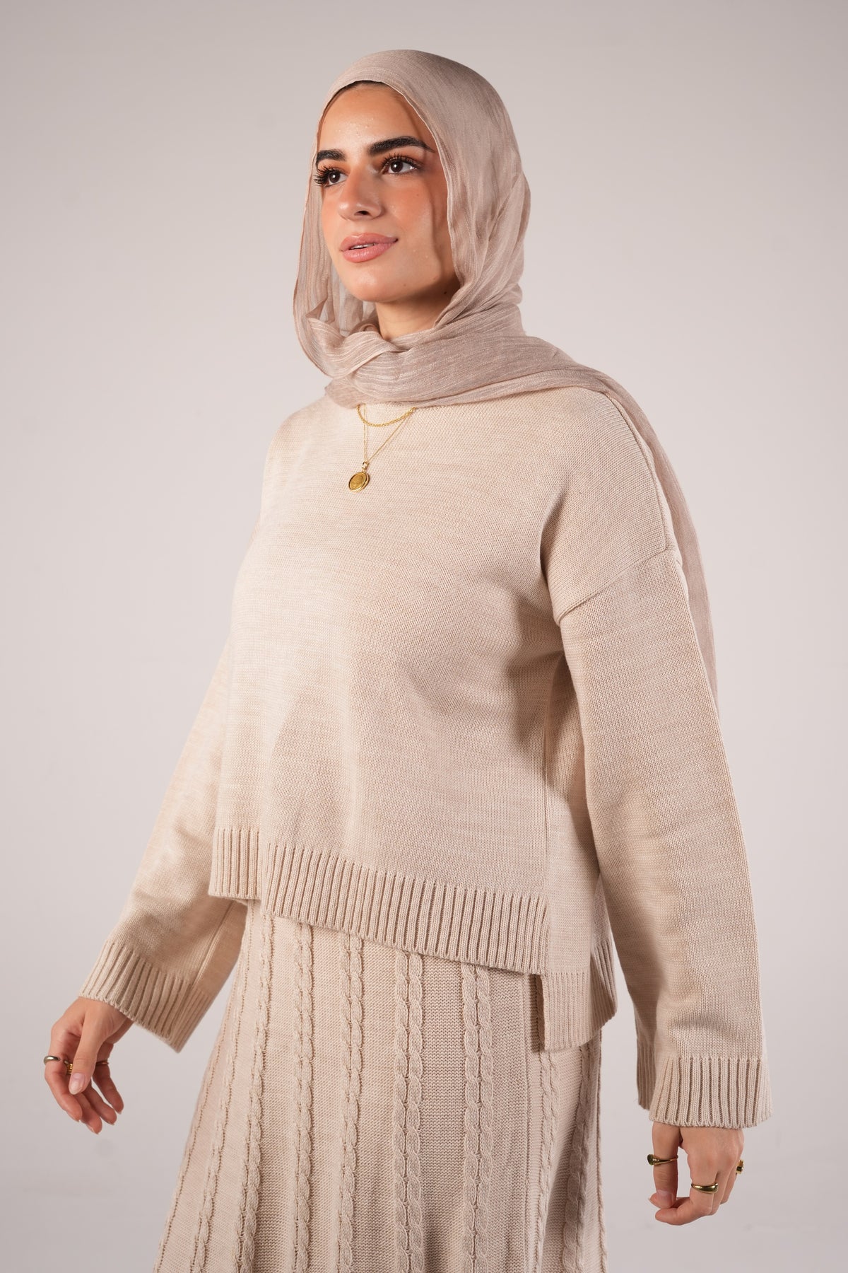 Allure Knit Set in Beige