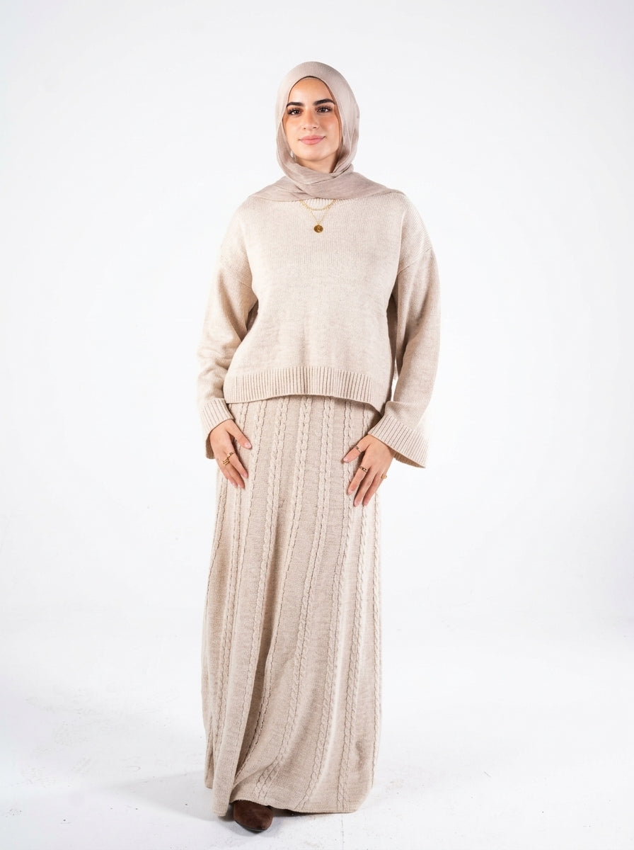 Allure Knit Set in Beige