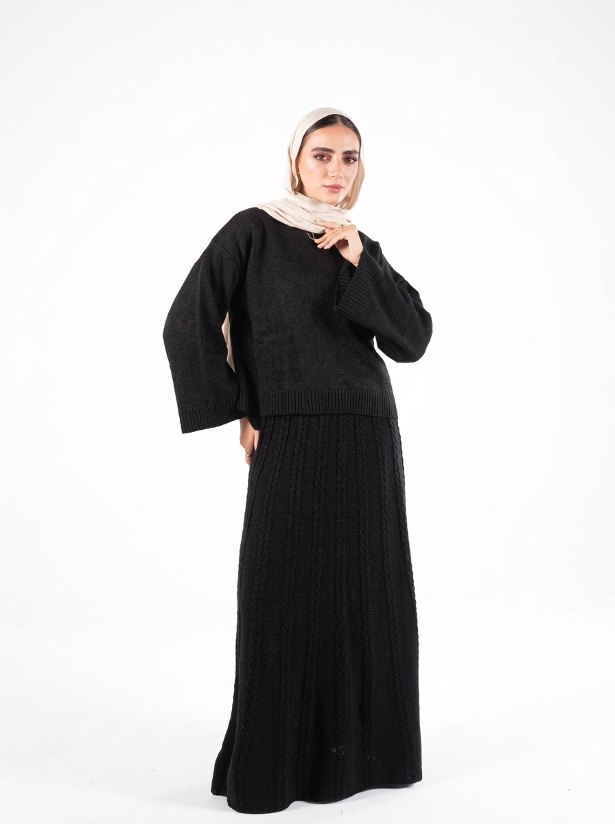 Allure Knit Set in Black