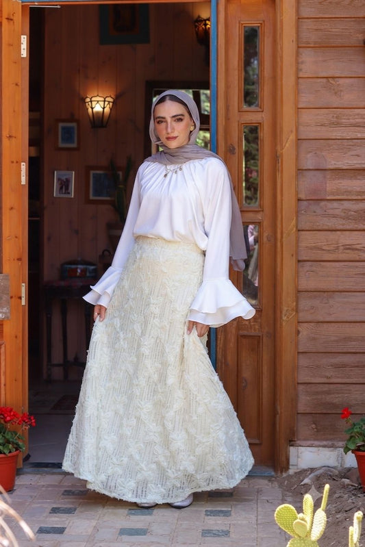 Blossom Skirt in Beige