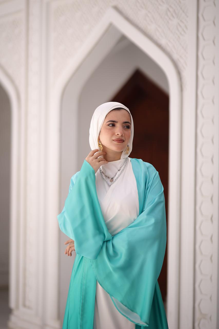 Degradee Abaya Set in Shades of Blue