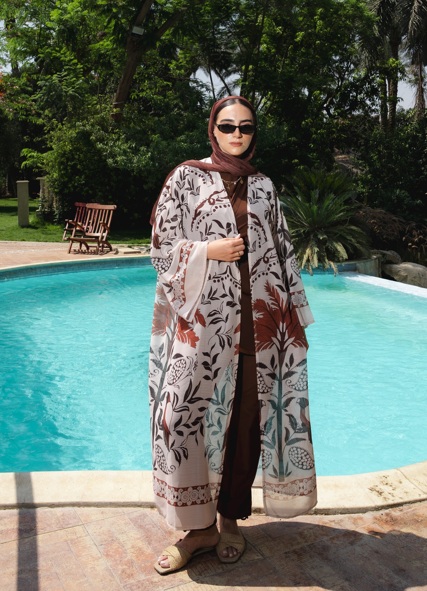 Brown Chiffon kimono