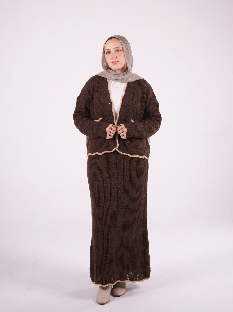 Candy Knit Set in Brown