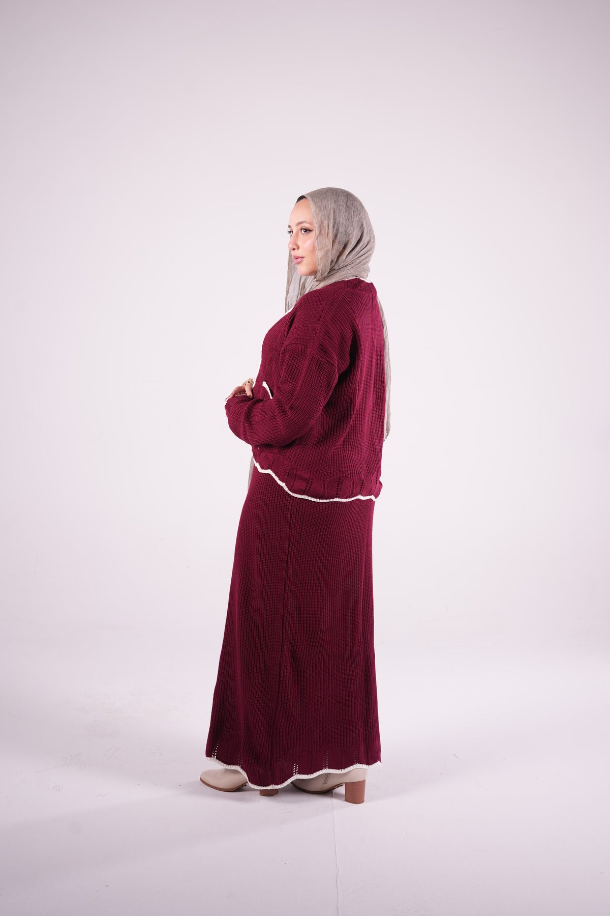 Candy Knit Set in Burgundy