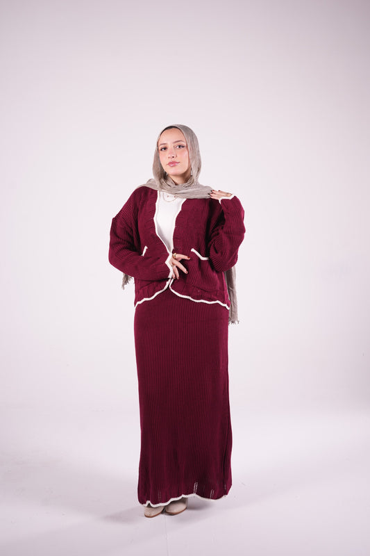 Candy Knit Set in Burgundy