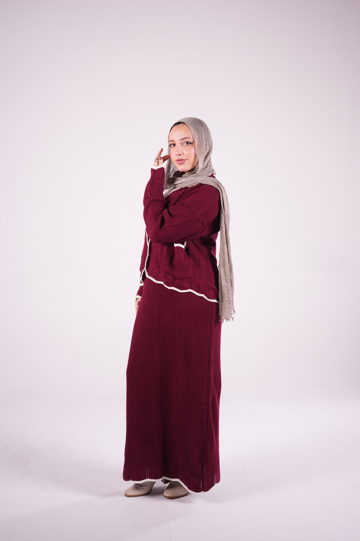 Candy Knit Set in Burgundy