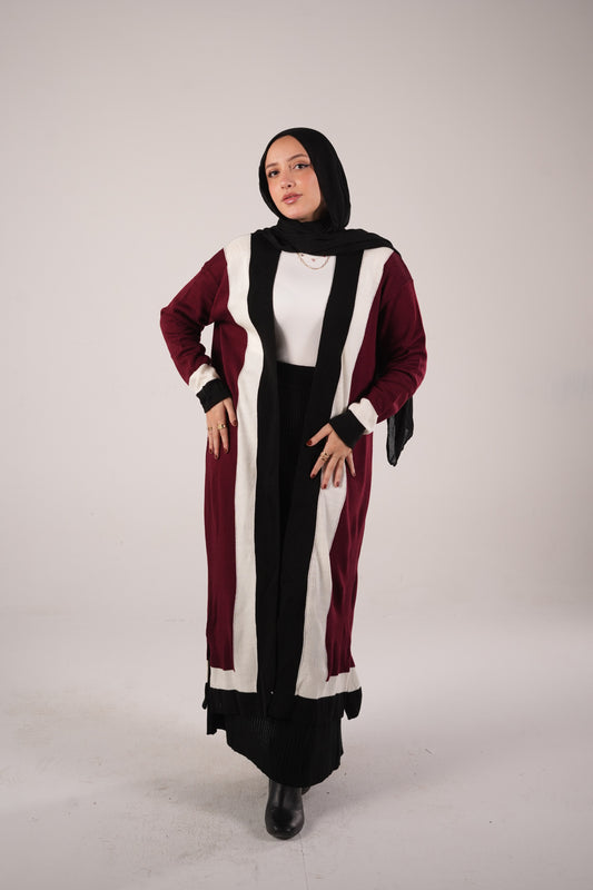 Bundle of Cardigan & Skirt - Burgundy