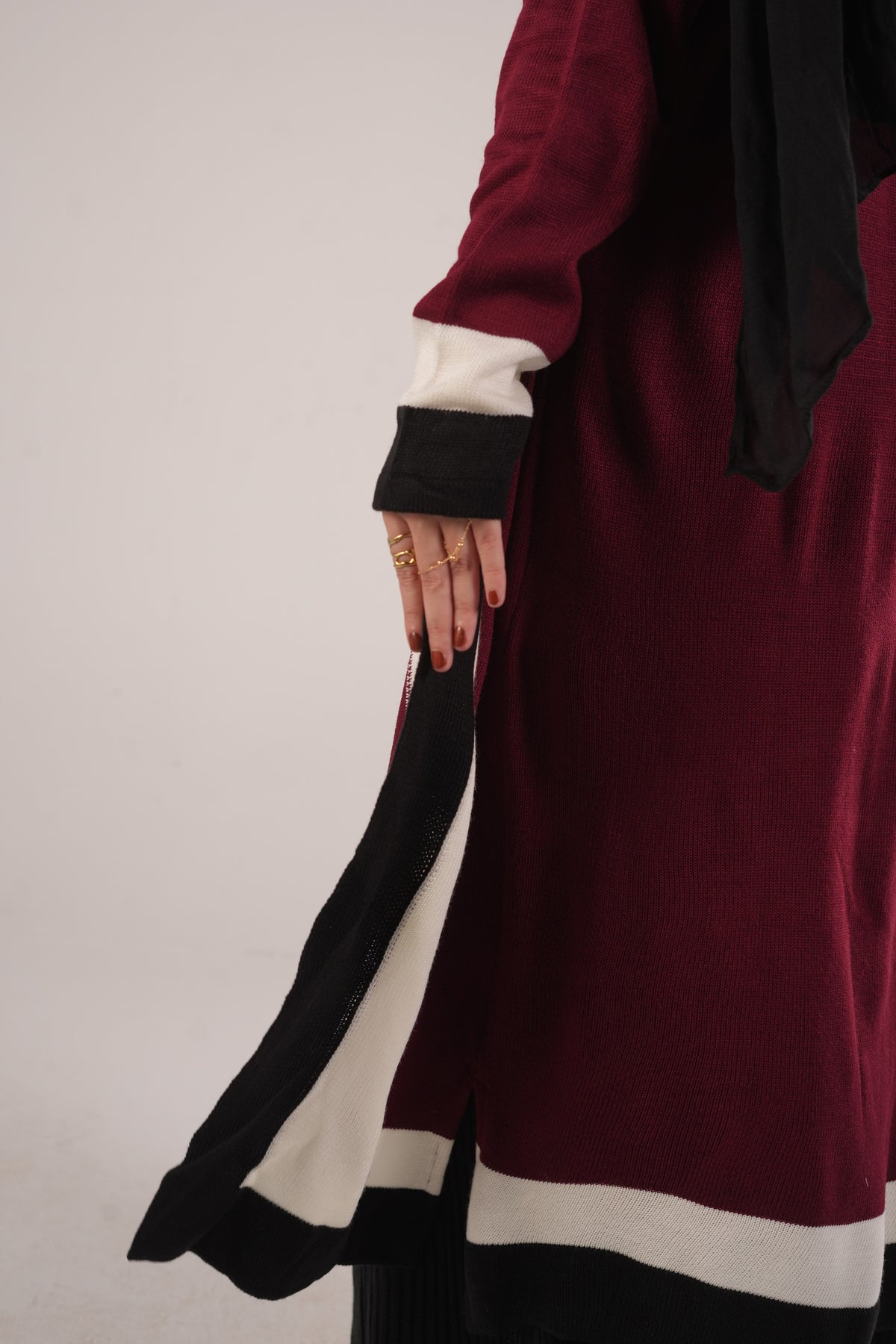 Bundle of Cardigan & Skirt - Burgundy