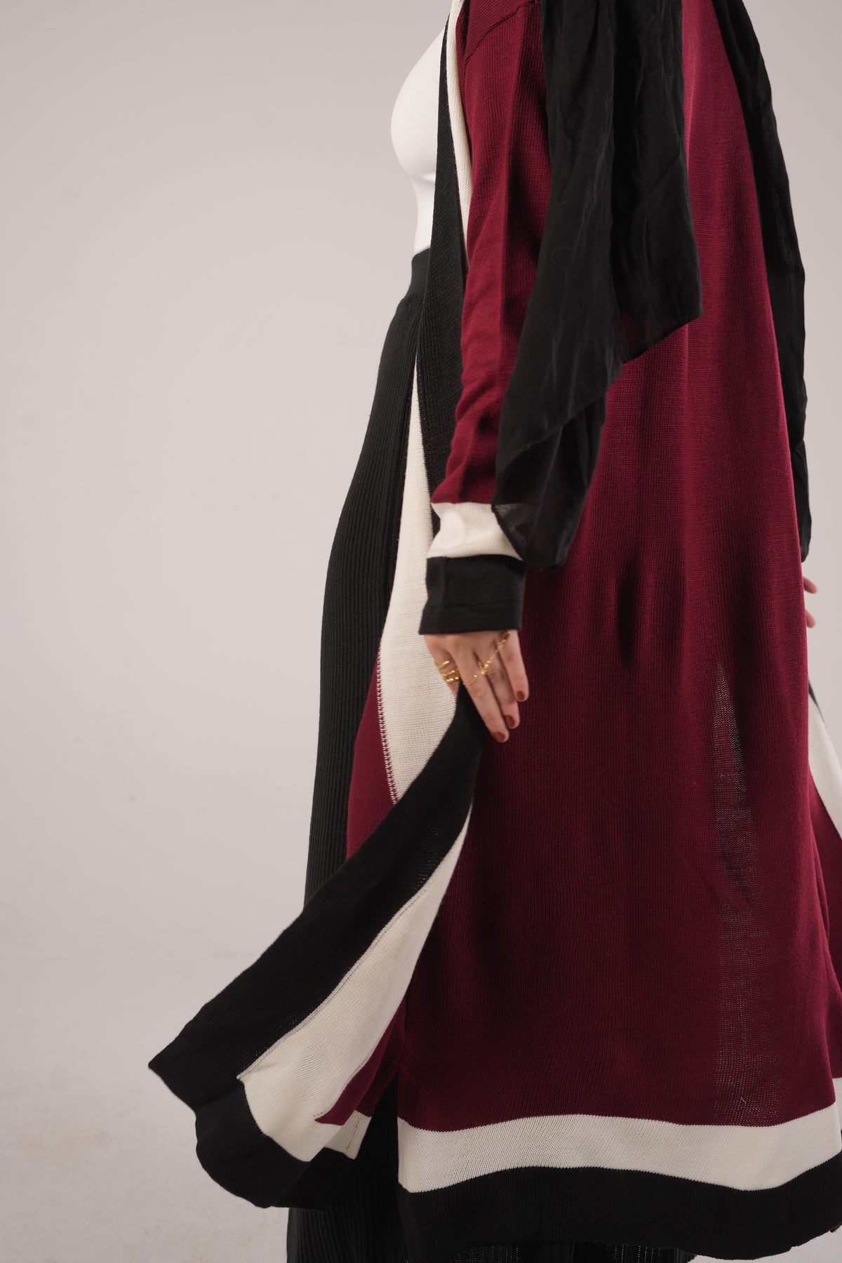 Bundle of Cardigan & Skirt - Burgundy