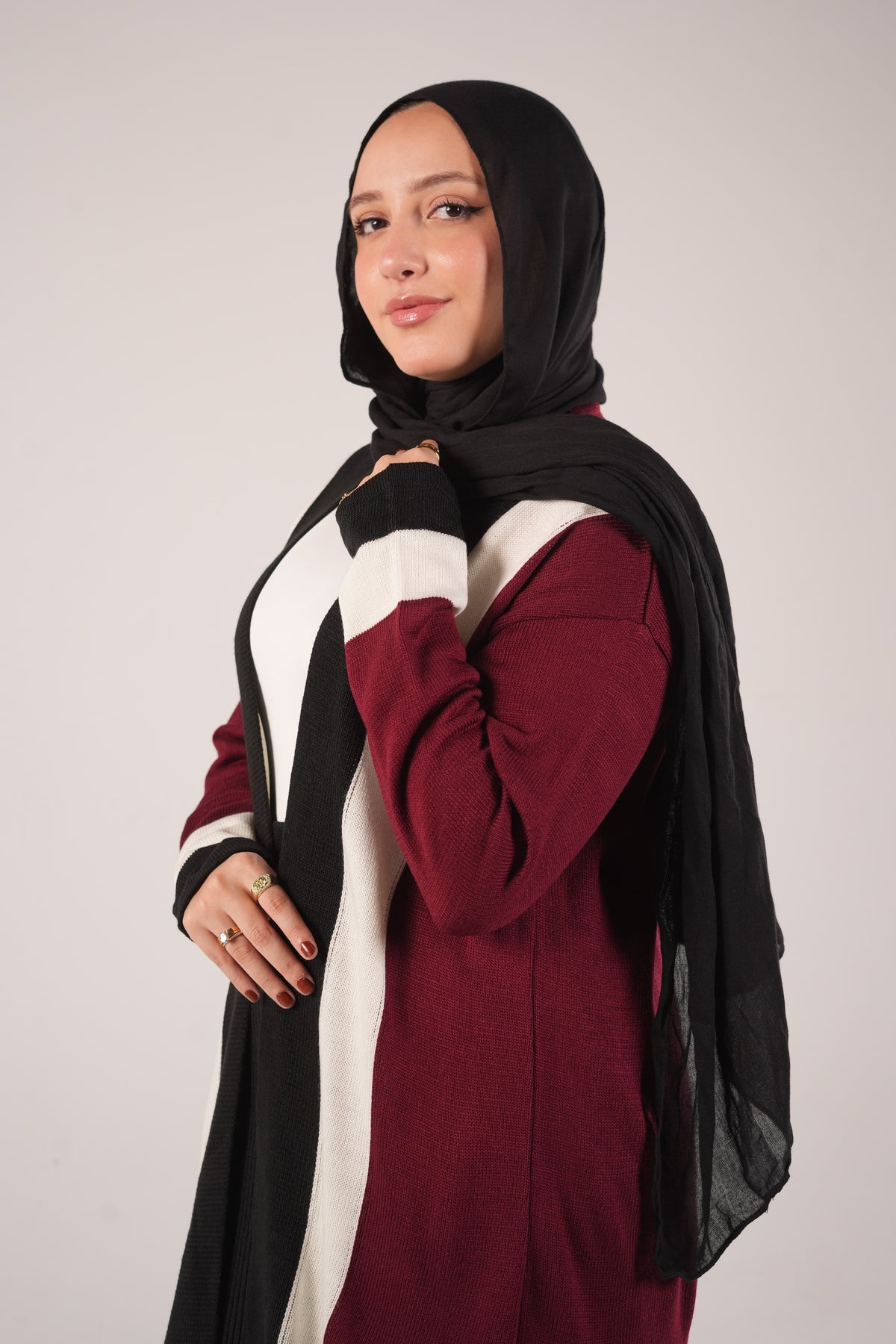 Bundle of Cardigan & Skirt - Burgundy