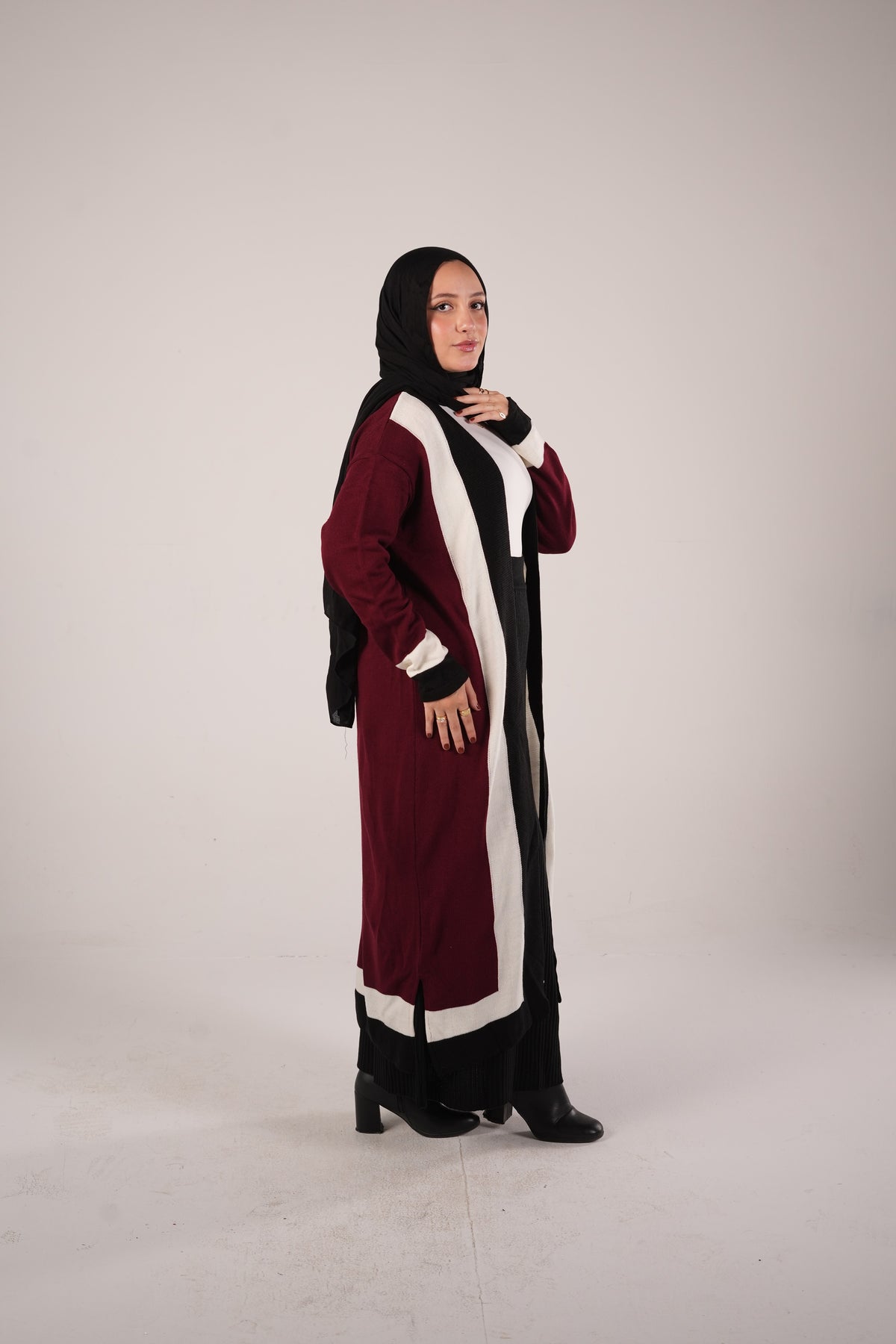 Bundle of Cardigan & Skirt - Burgundy