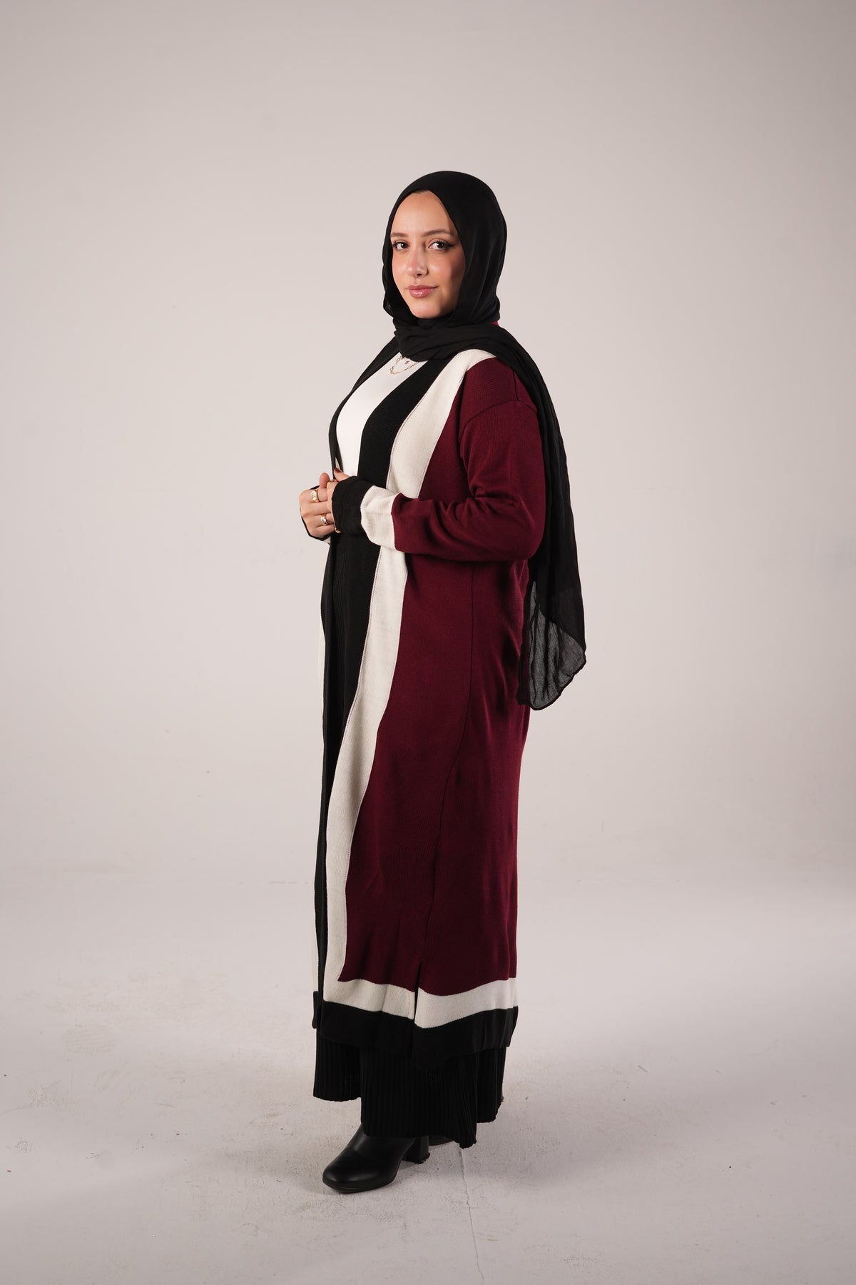 Bundle of Cardigan & Skirt - Burgundy