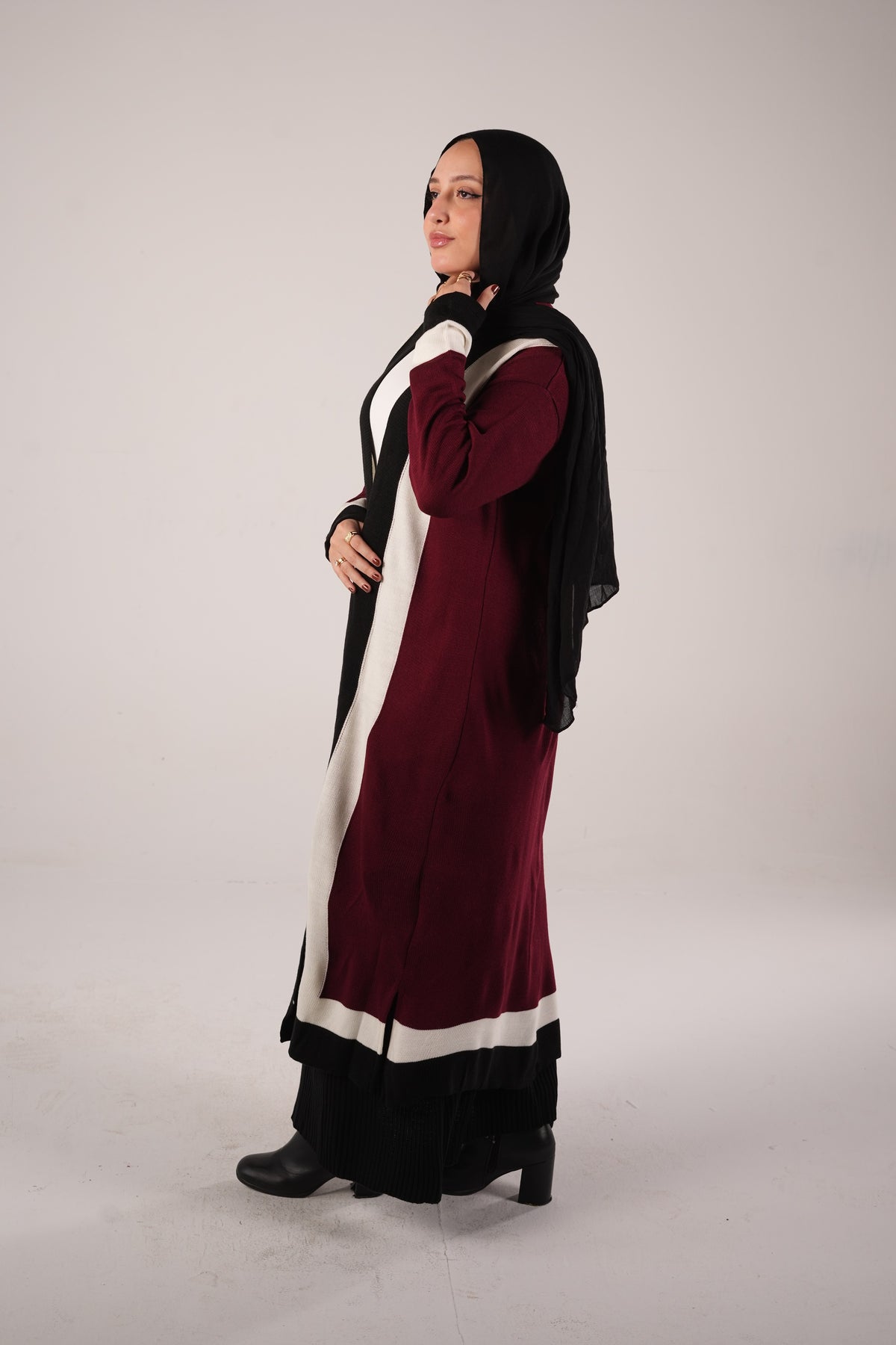 Bundle of Cardigan & Skirt - Burgundy