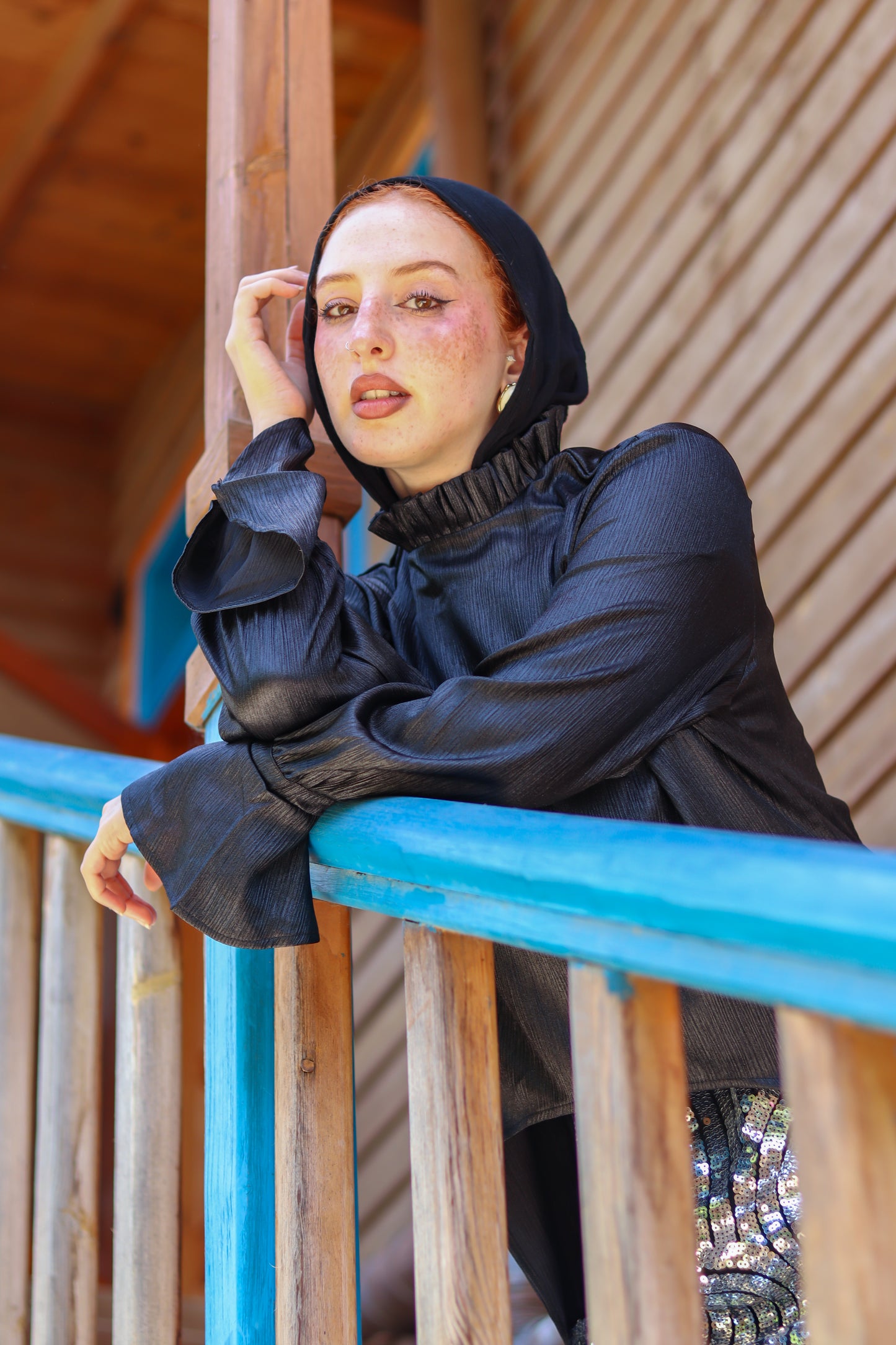 Cascade Aura Blouse in Black
