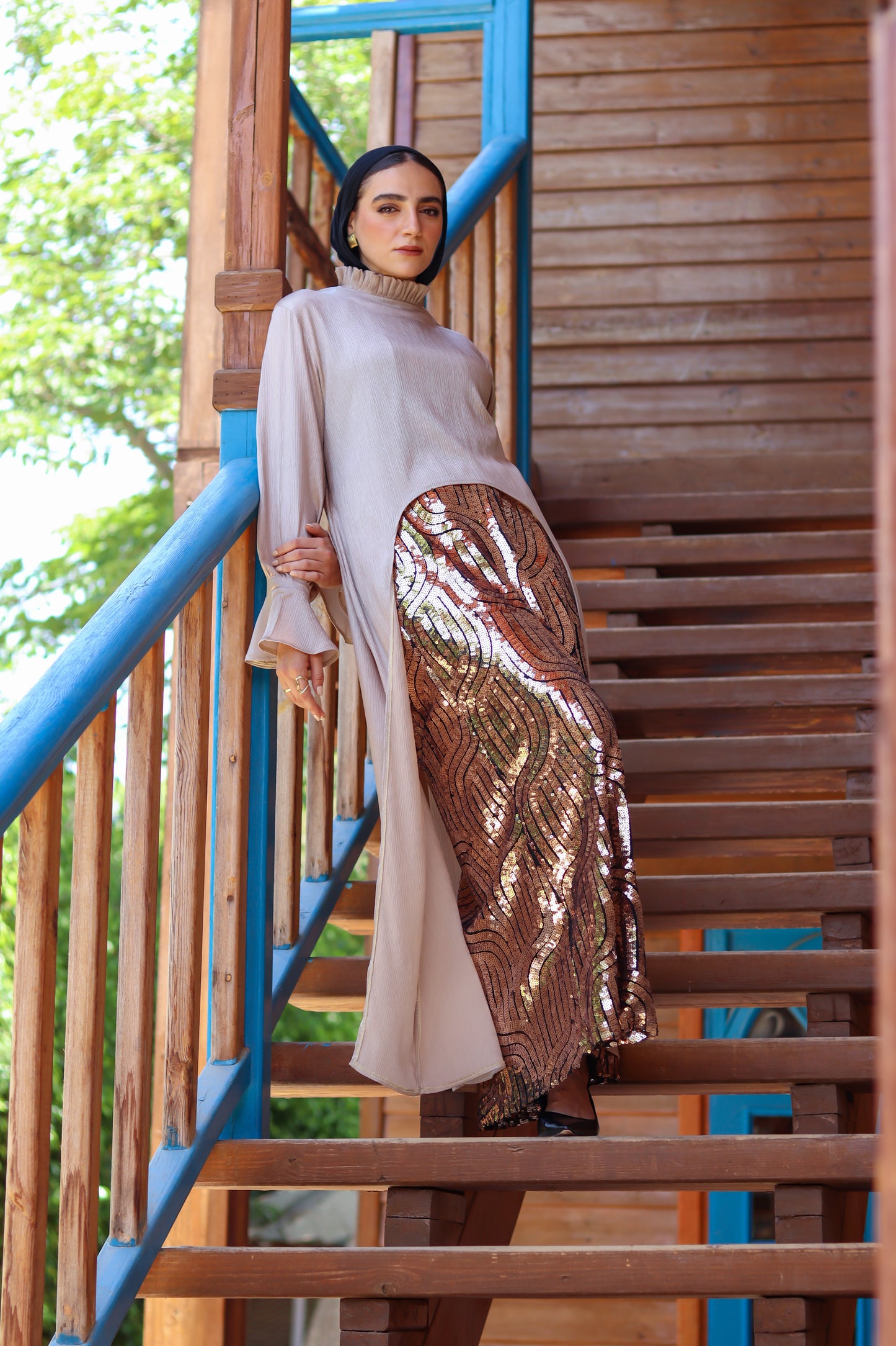 Cascade Aura Blouse in Gold