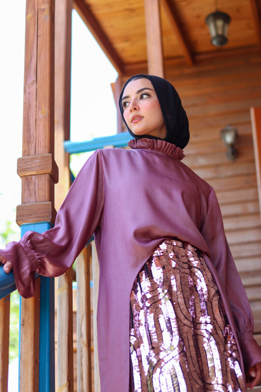 Cascade Aura Blouse in Mauve