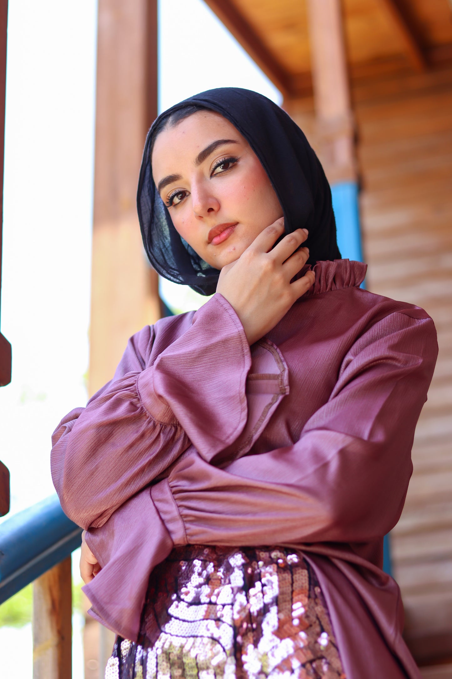 Cascade Aura Blouse in Mauve