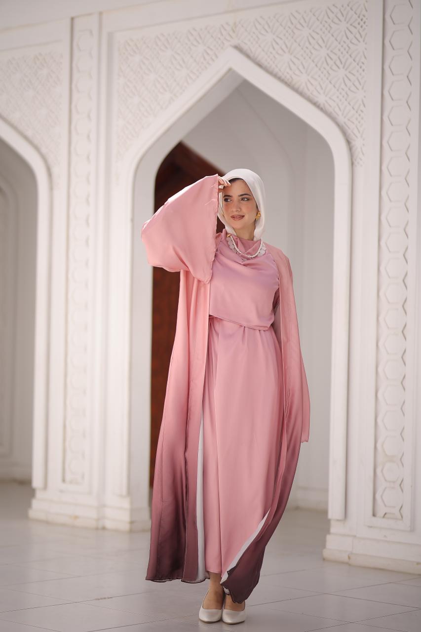 Degradee Abaya Set in Shades of Cashmere