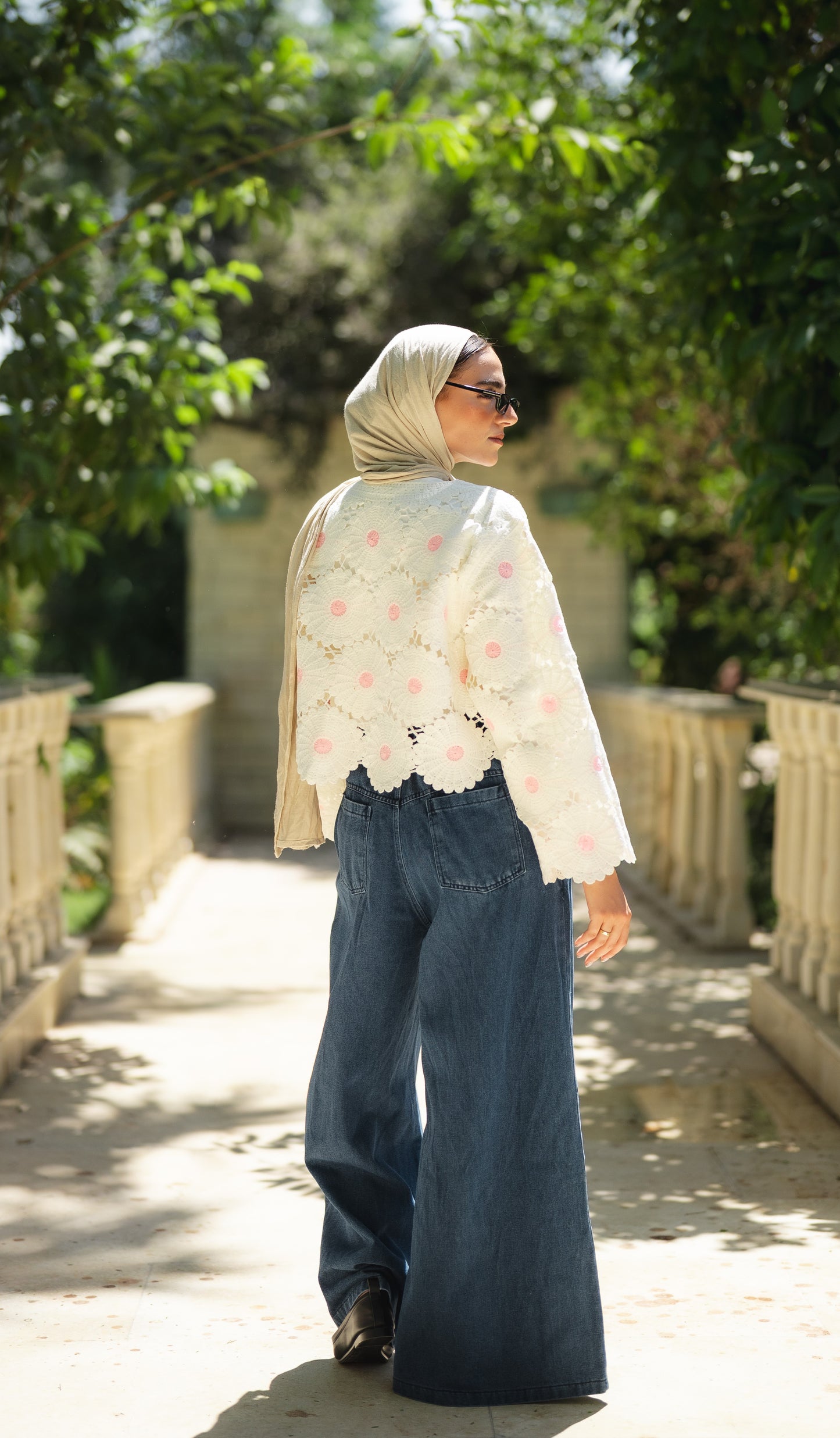 Denim Wide Leg Pants in Blue