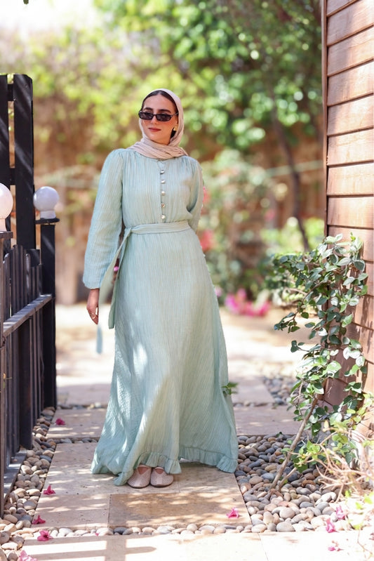 Golden Aura Dress in Mint