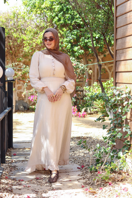 Golden Aura Dress in Beige