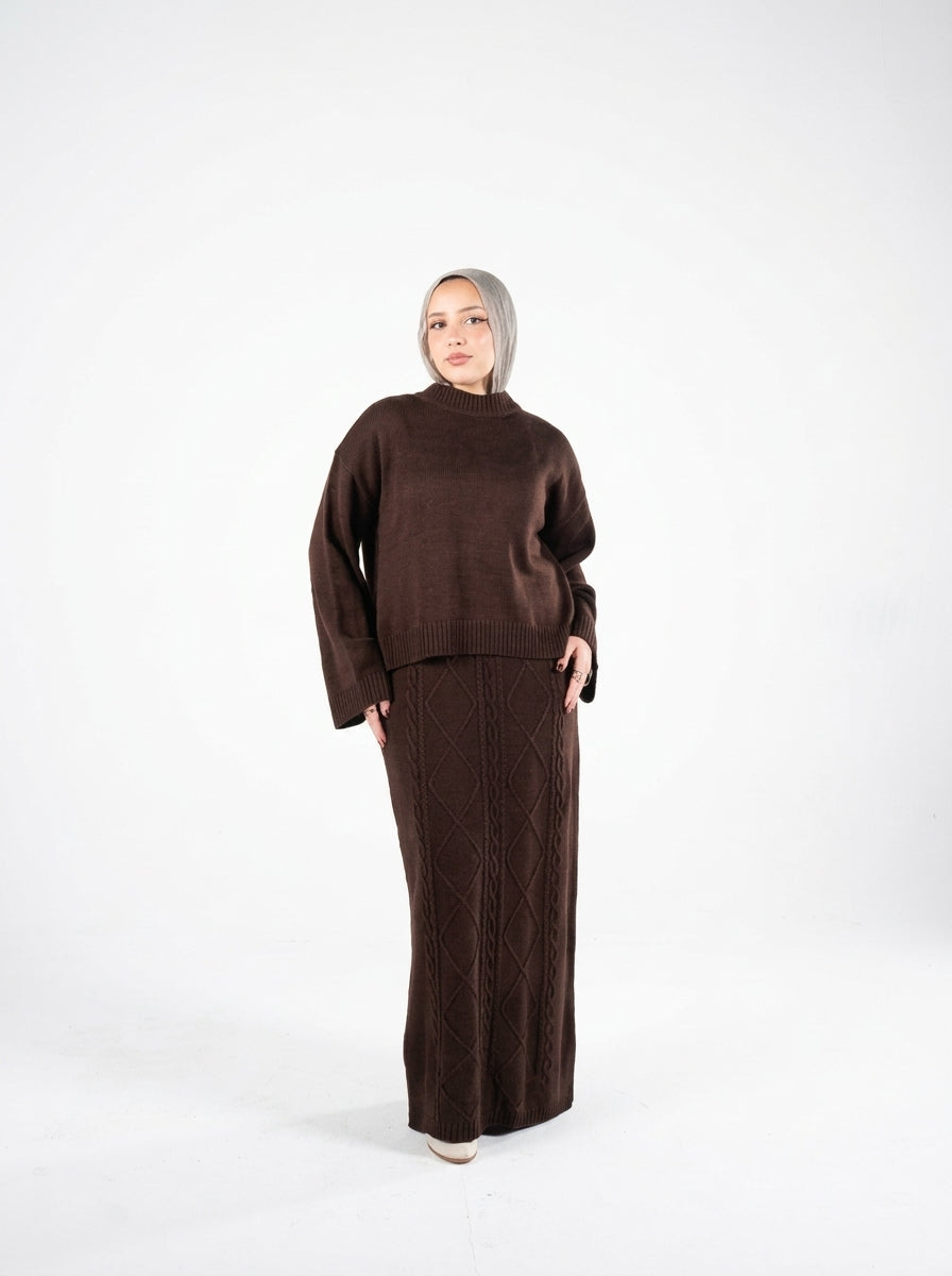 Ivy Knit Set in Brown
