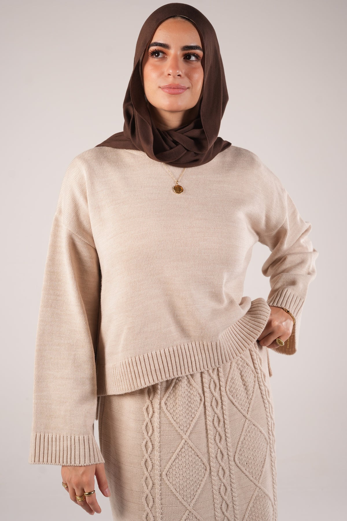 Ivy Knit Set in Beige